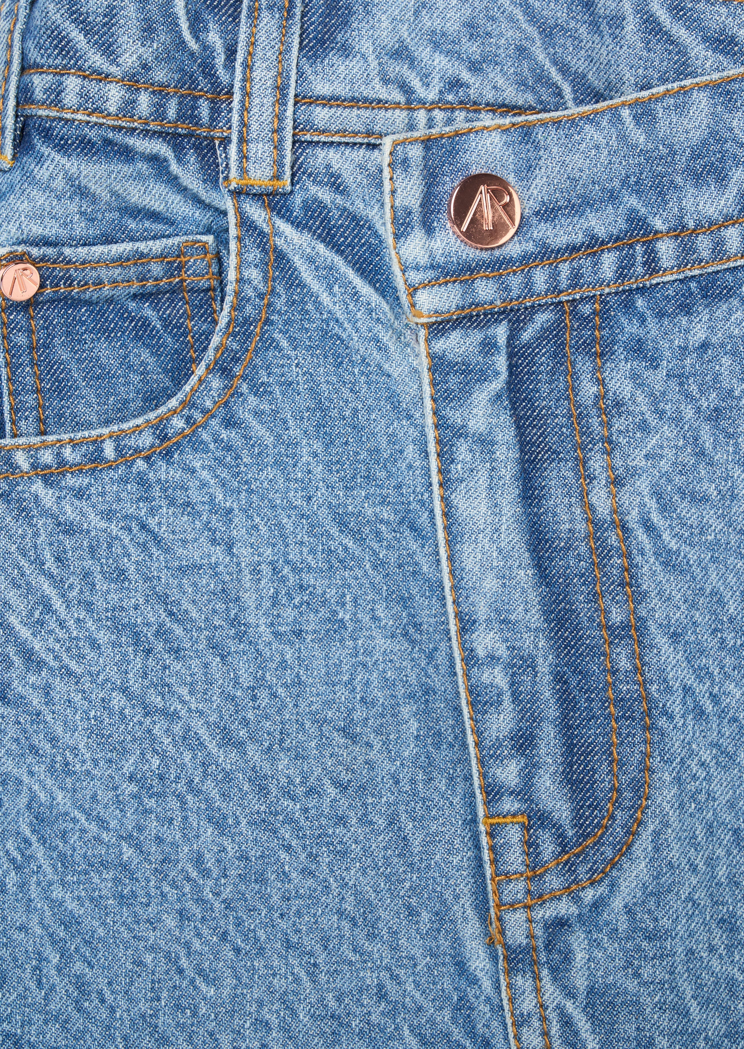 Kendal Asymmetric Waist Denim Mini Skirt