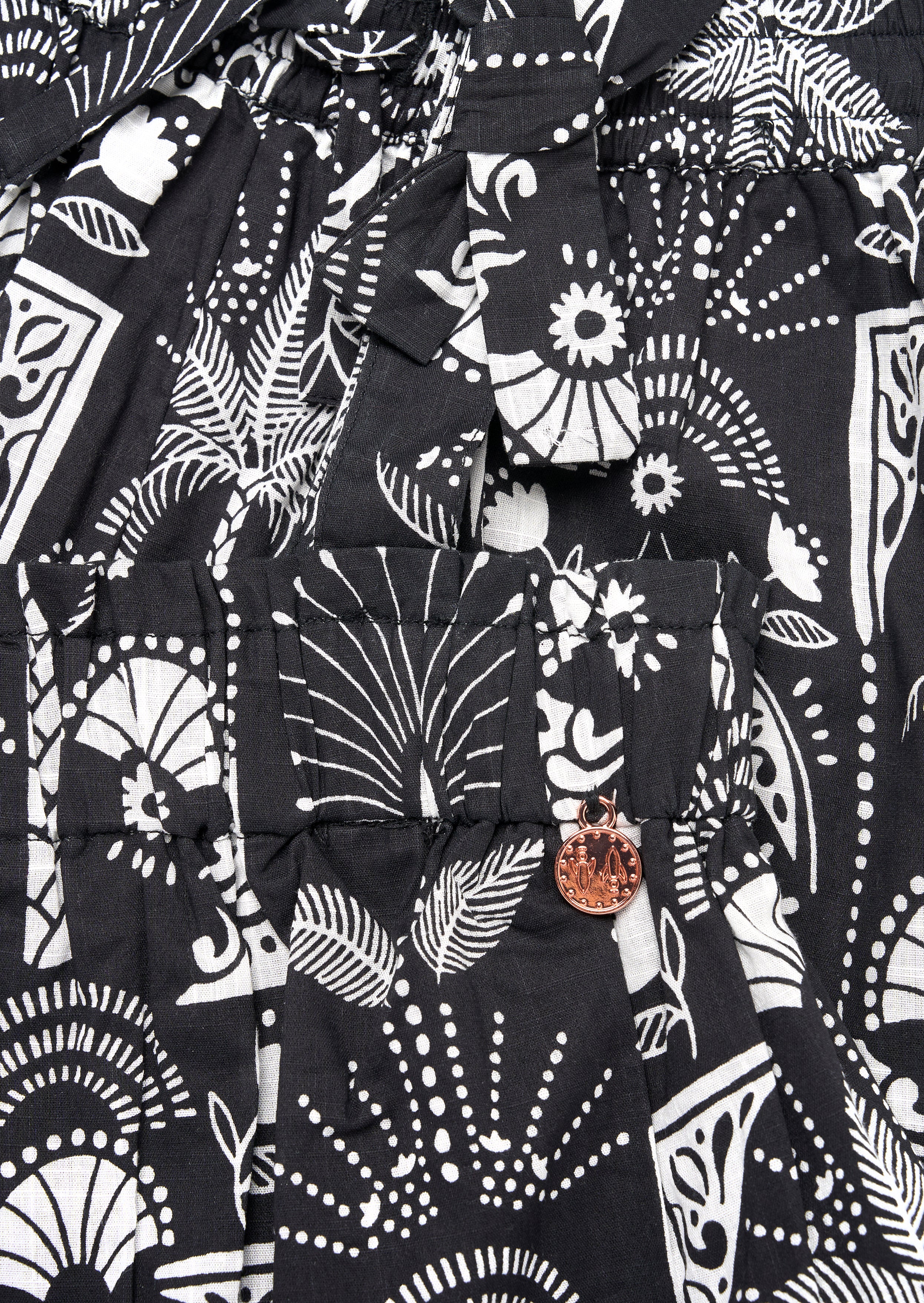 Amie Monochrome Palm Print Top And Trouser