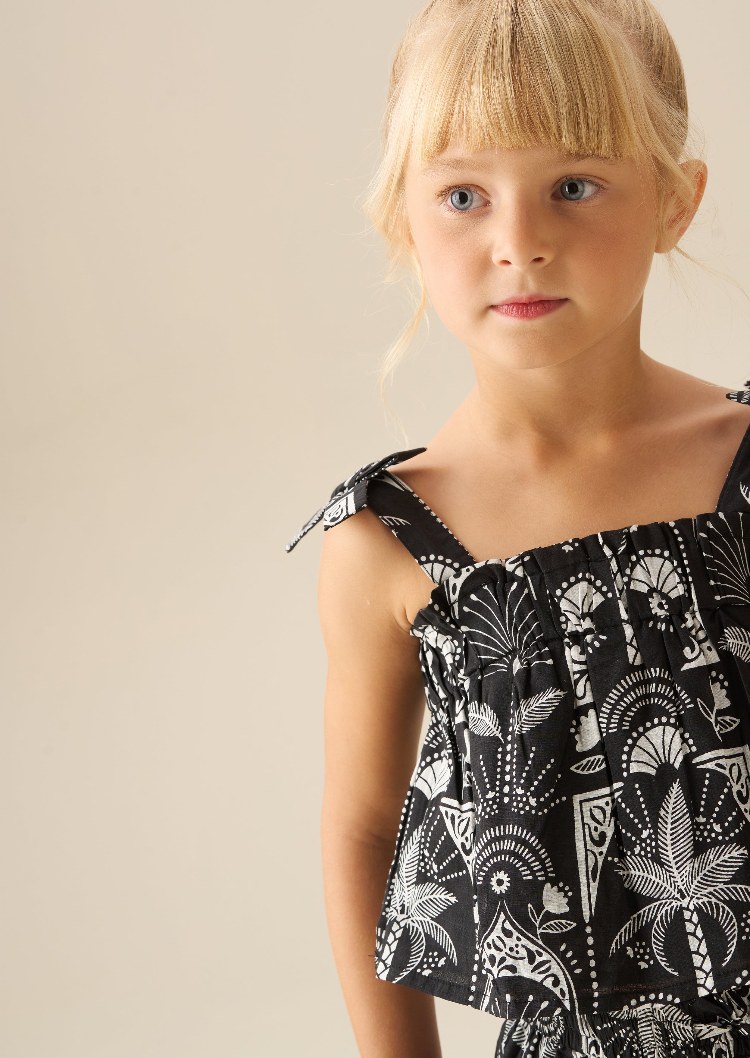 Amie Monochrome Palm Print Top And Trouser