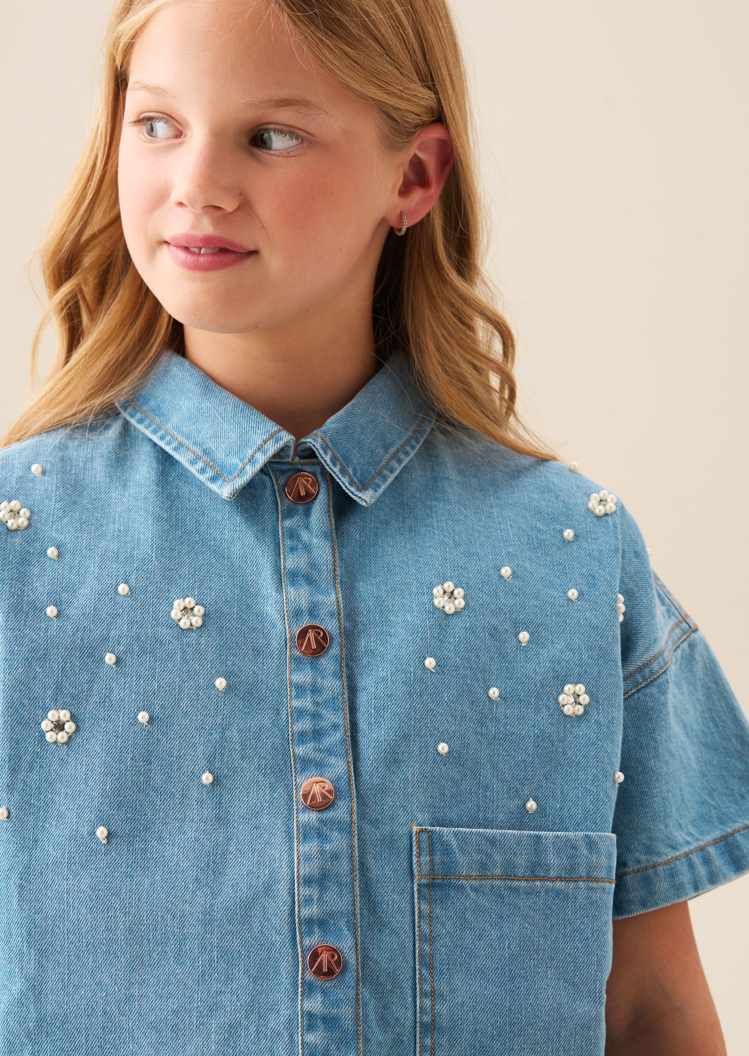 Koszula dżinsowa Zeta Boxy z ozdobami