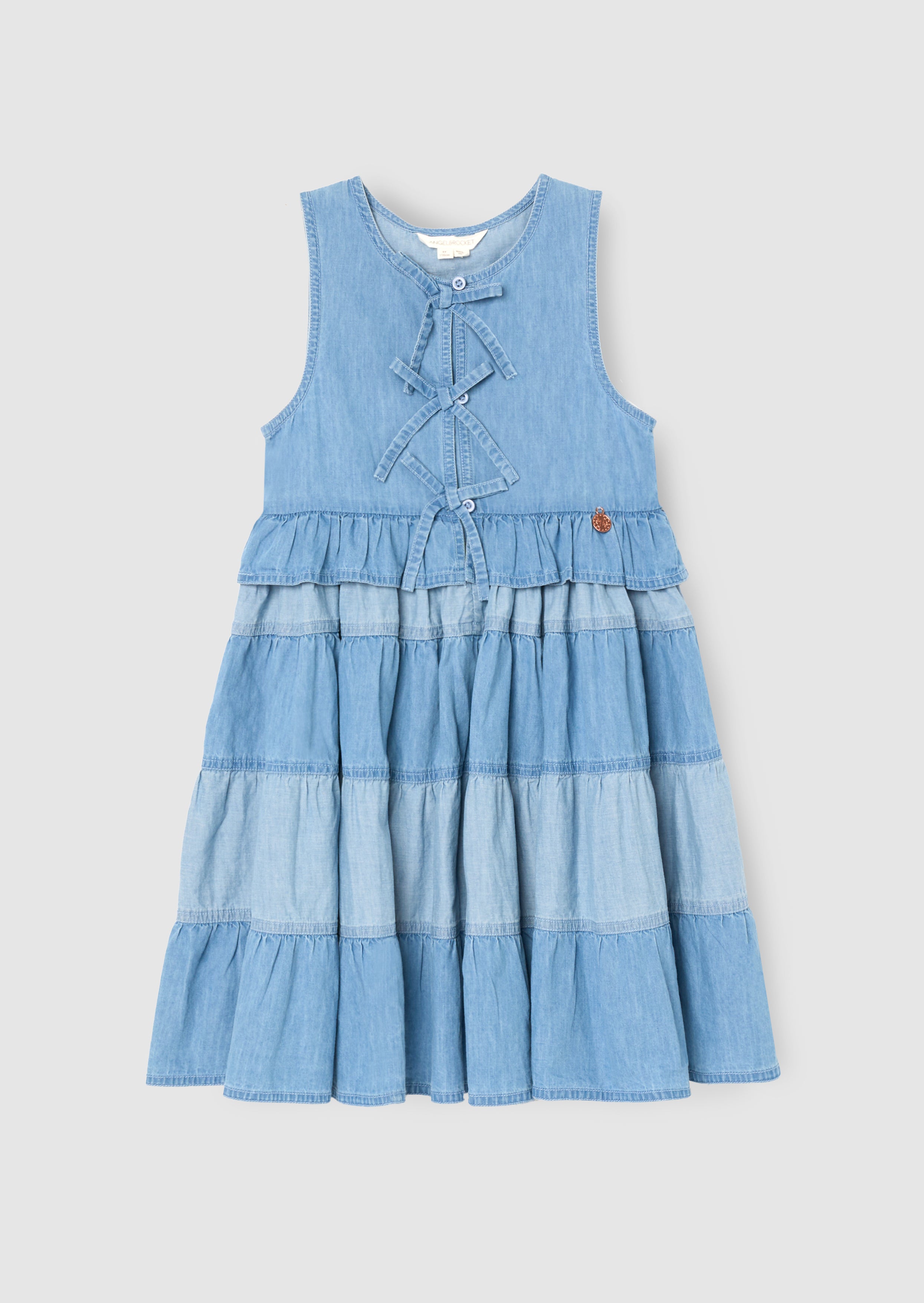 Robe en jean à volants avec détail noué Hannah