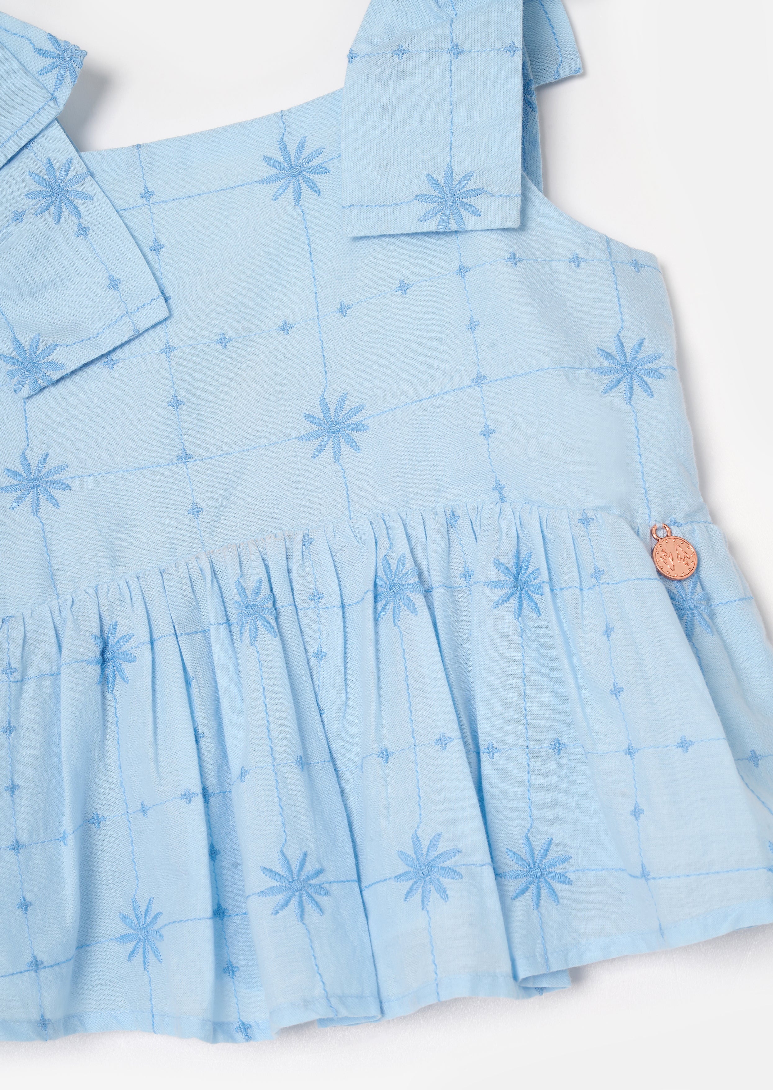 Top ricamato con dettaglio annodato Nellie