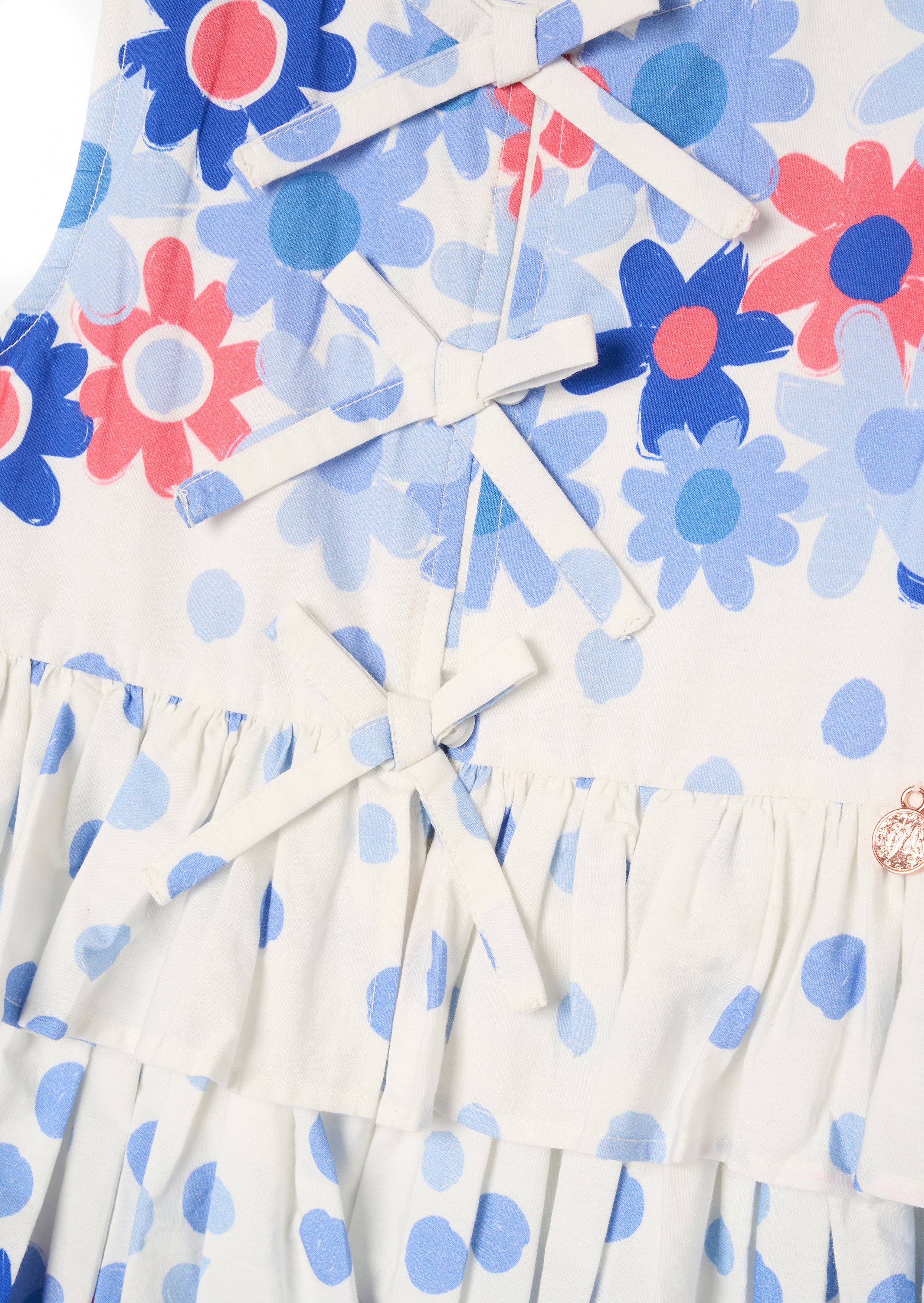 Anais Spot Floral Print Tie Detail Dress