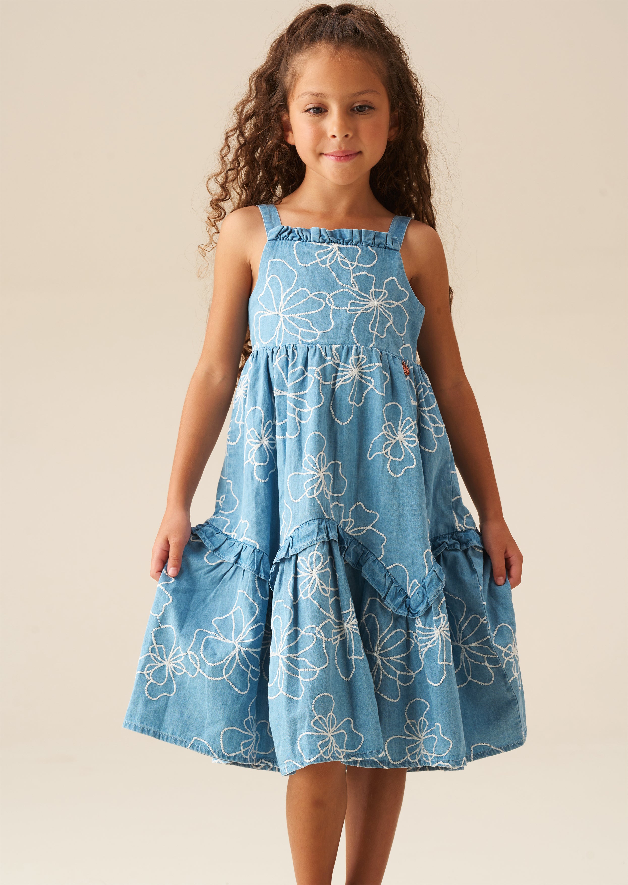 Vestido de mezclilla bordado Maya