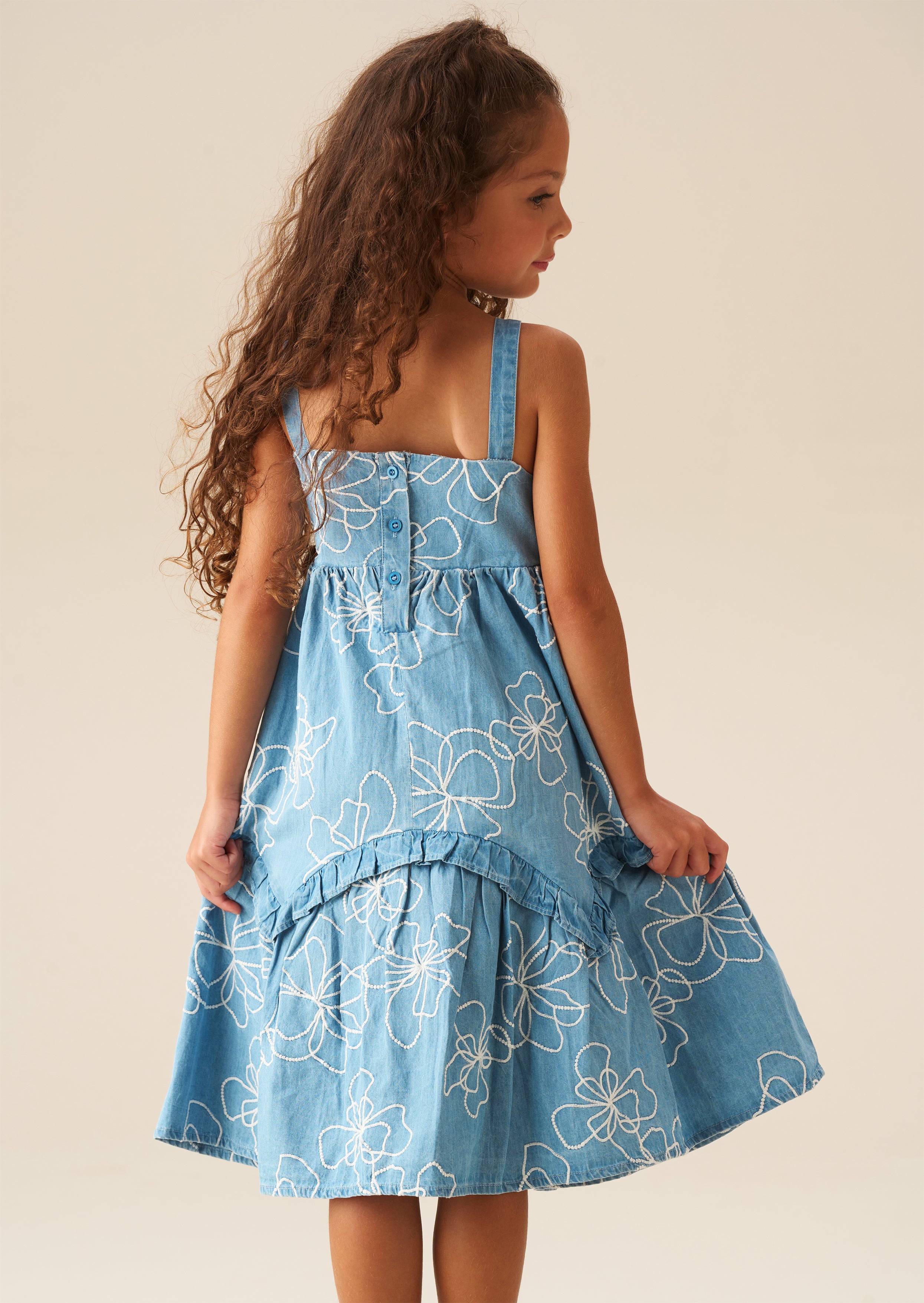 Vestido de mezclilla bordado Maya