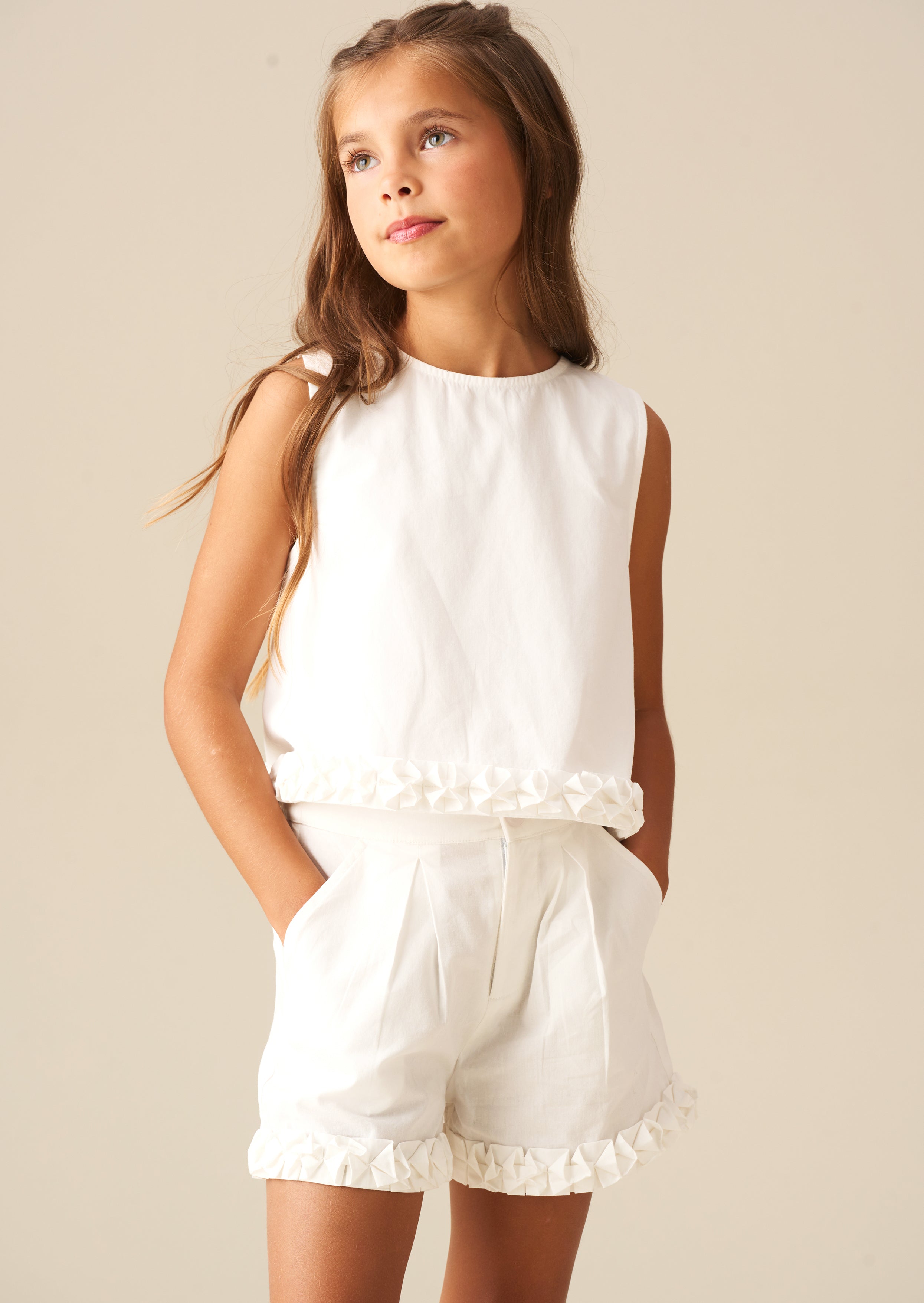 Emmie White Woven Top