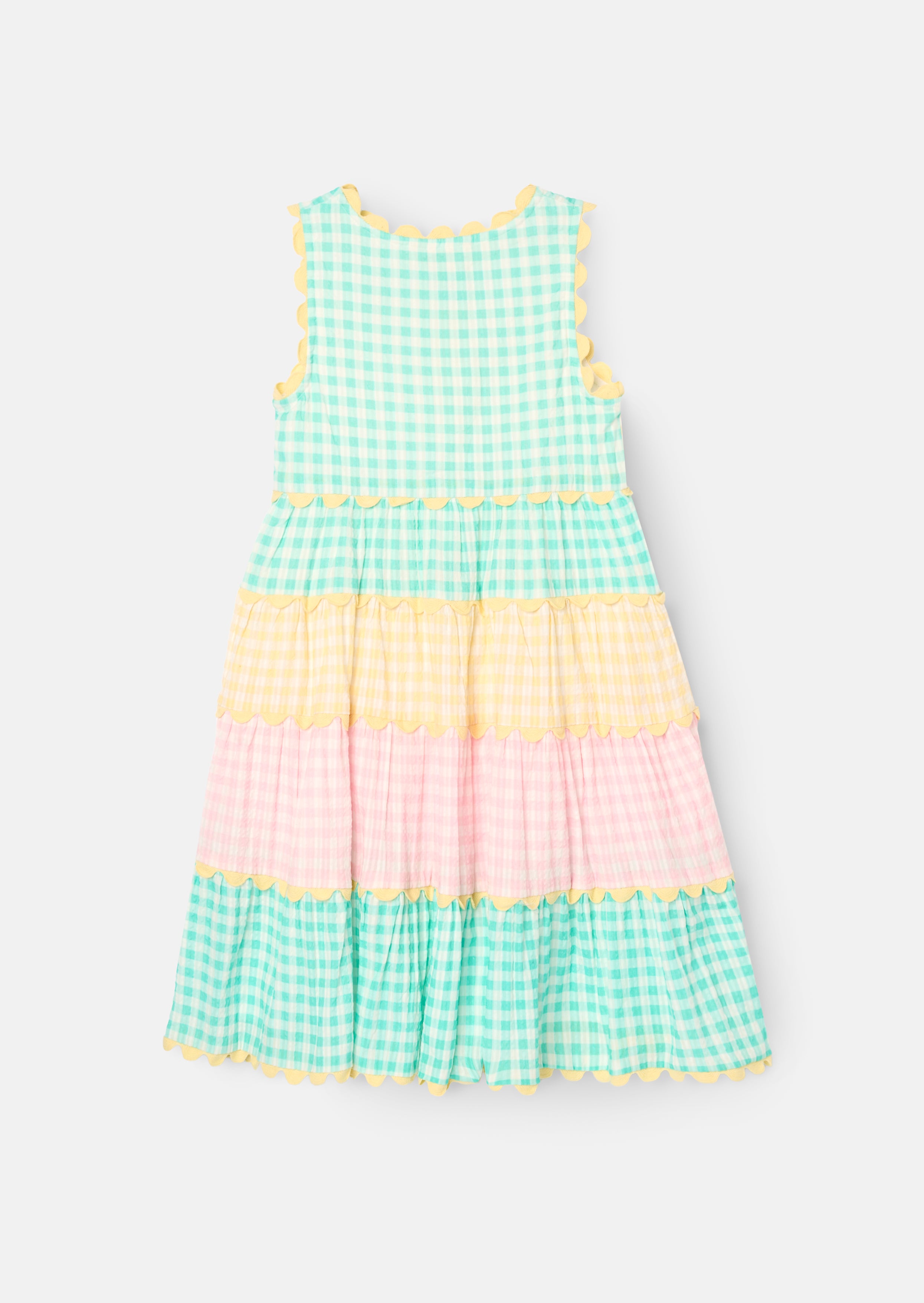 Ginny Pastel Gingham Bow Waist Dress