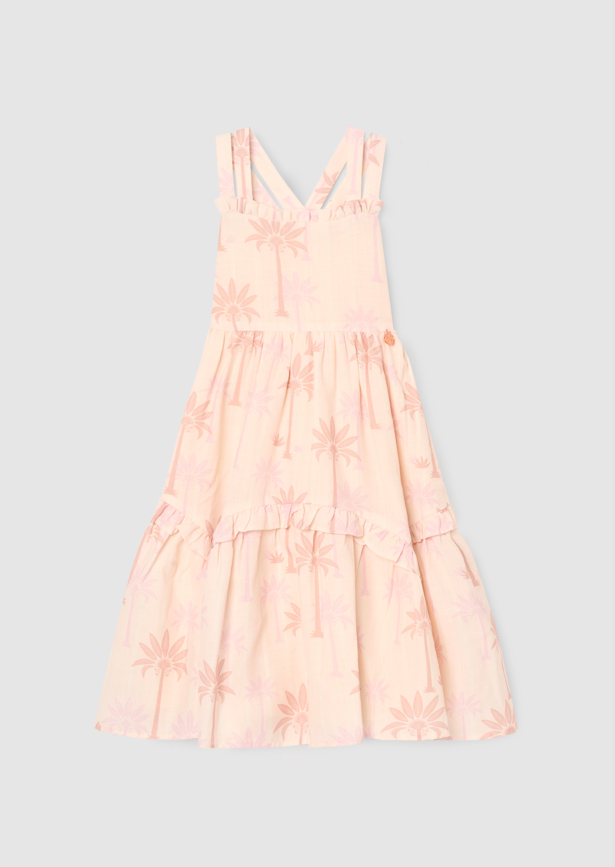 Sarah Natural Palm Print Dress