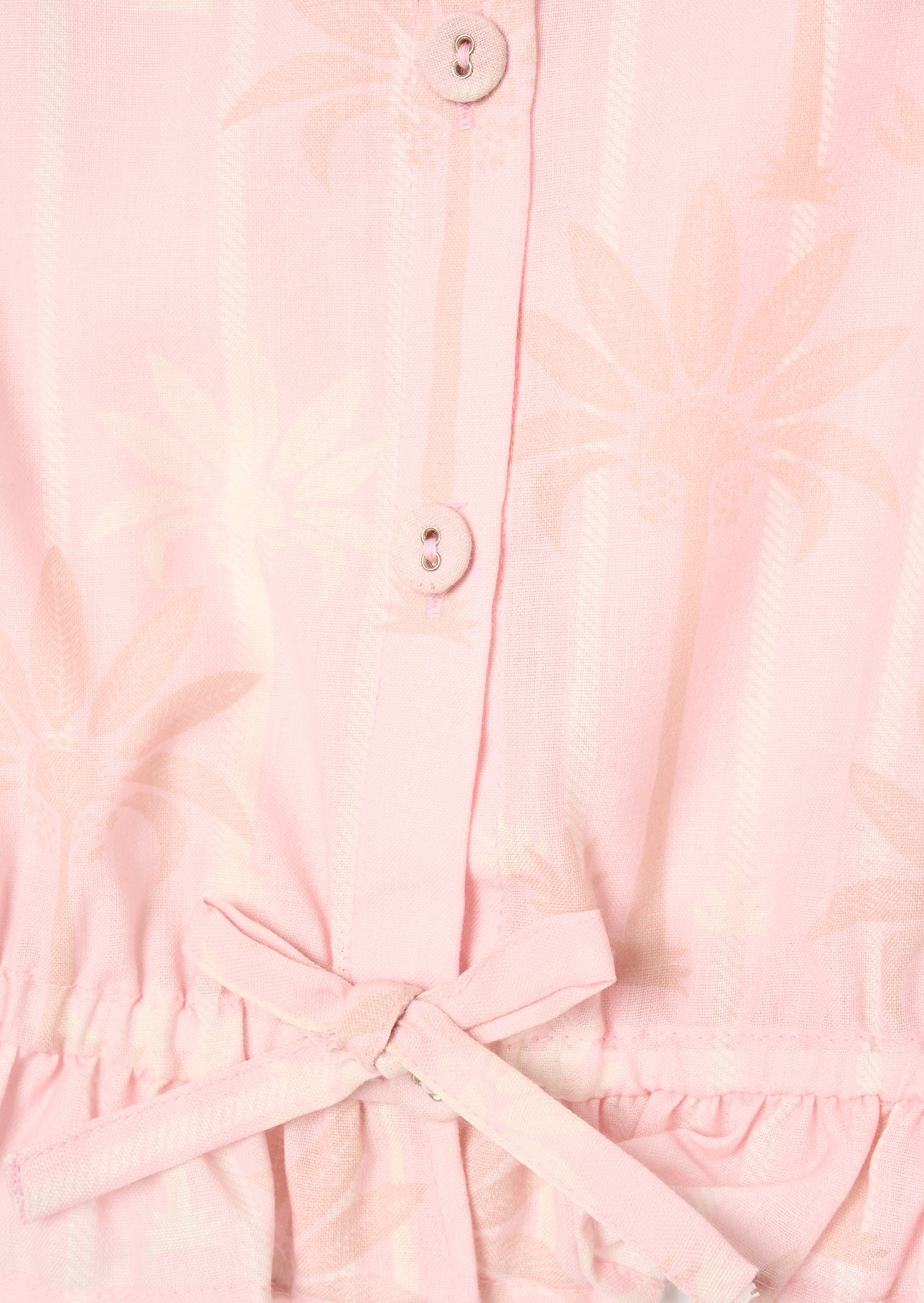 Sarah Pink Palm Print Tie Waist Waistcoat Top