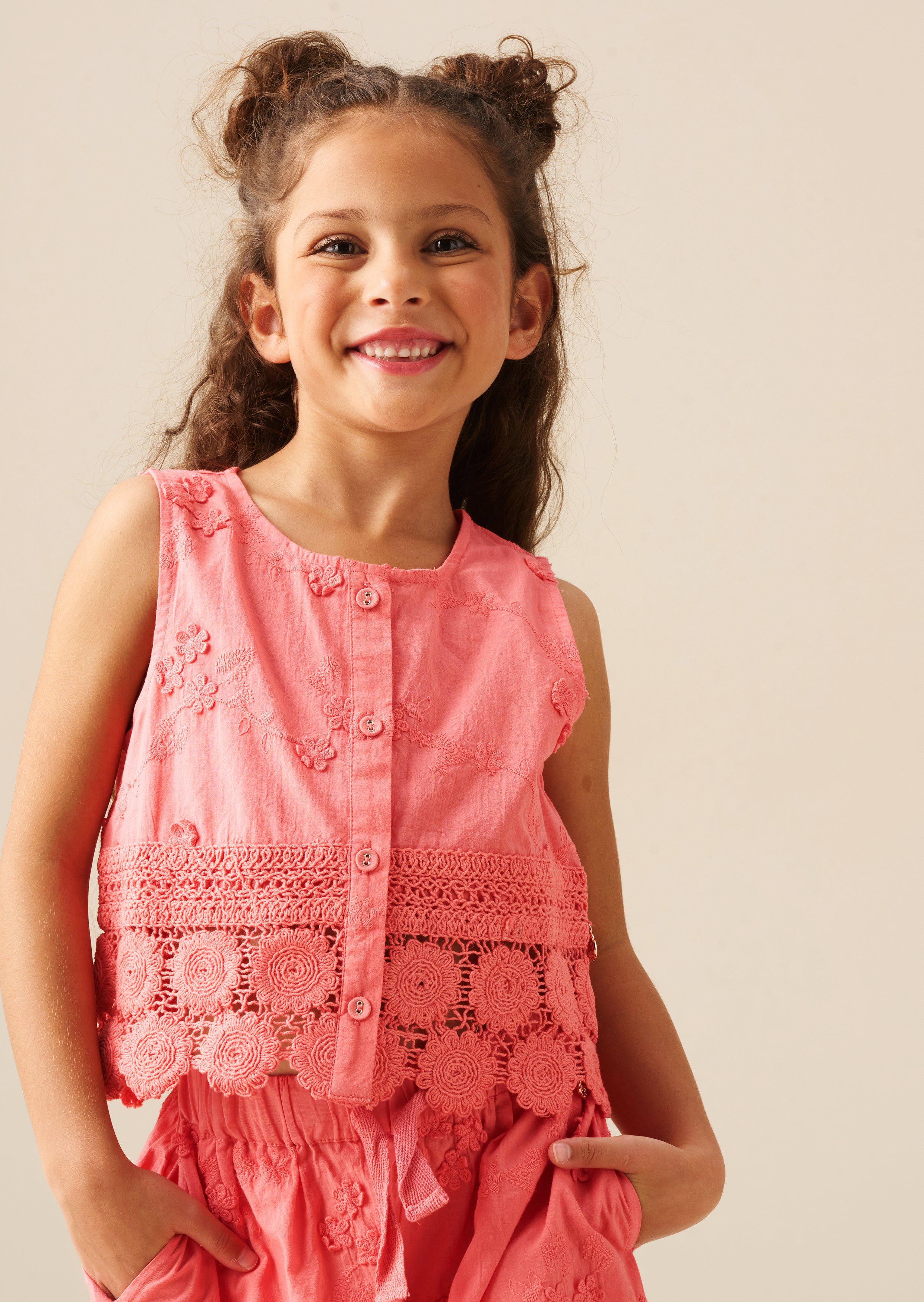 Mila Crochet Hem Woven Top