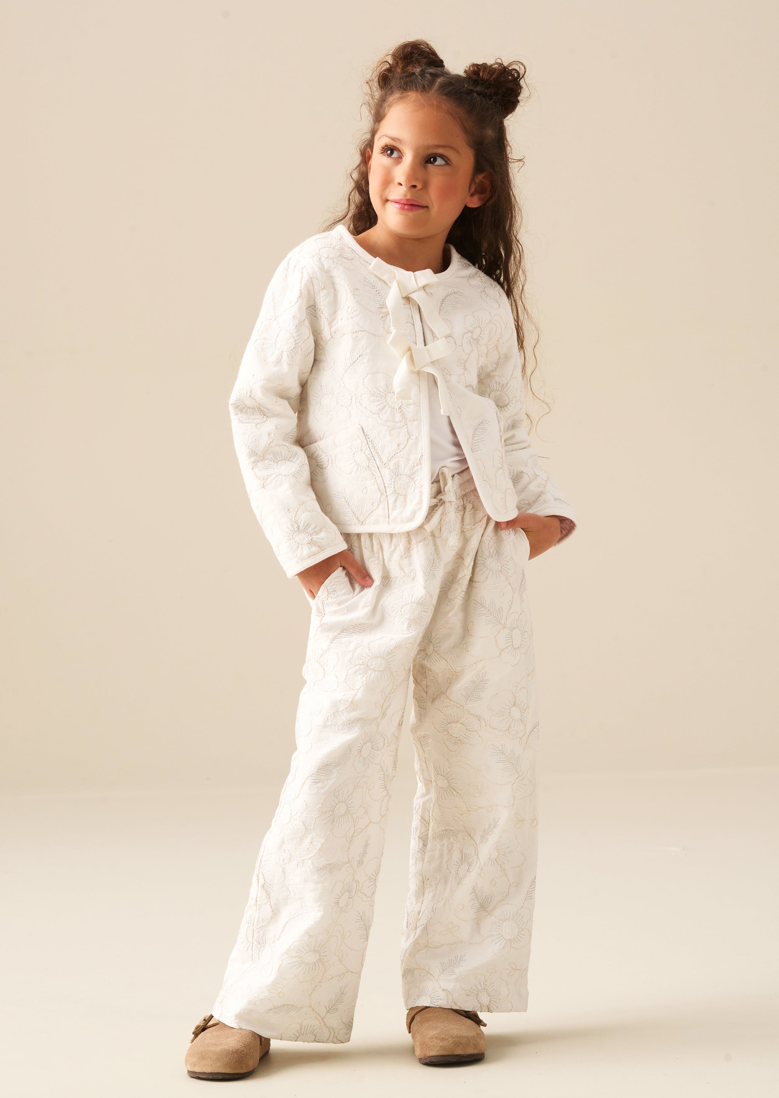 Giacca Aurora con Ricamo e Nodo Frontale