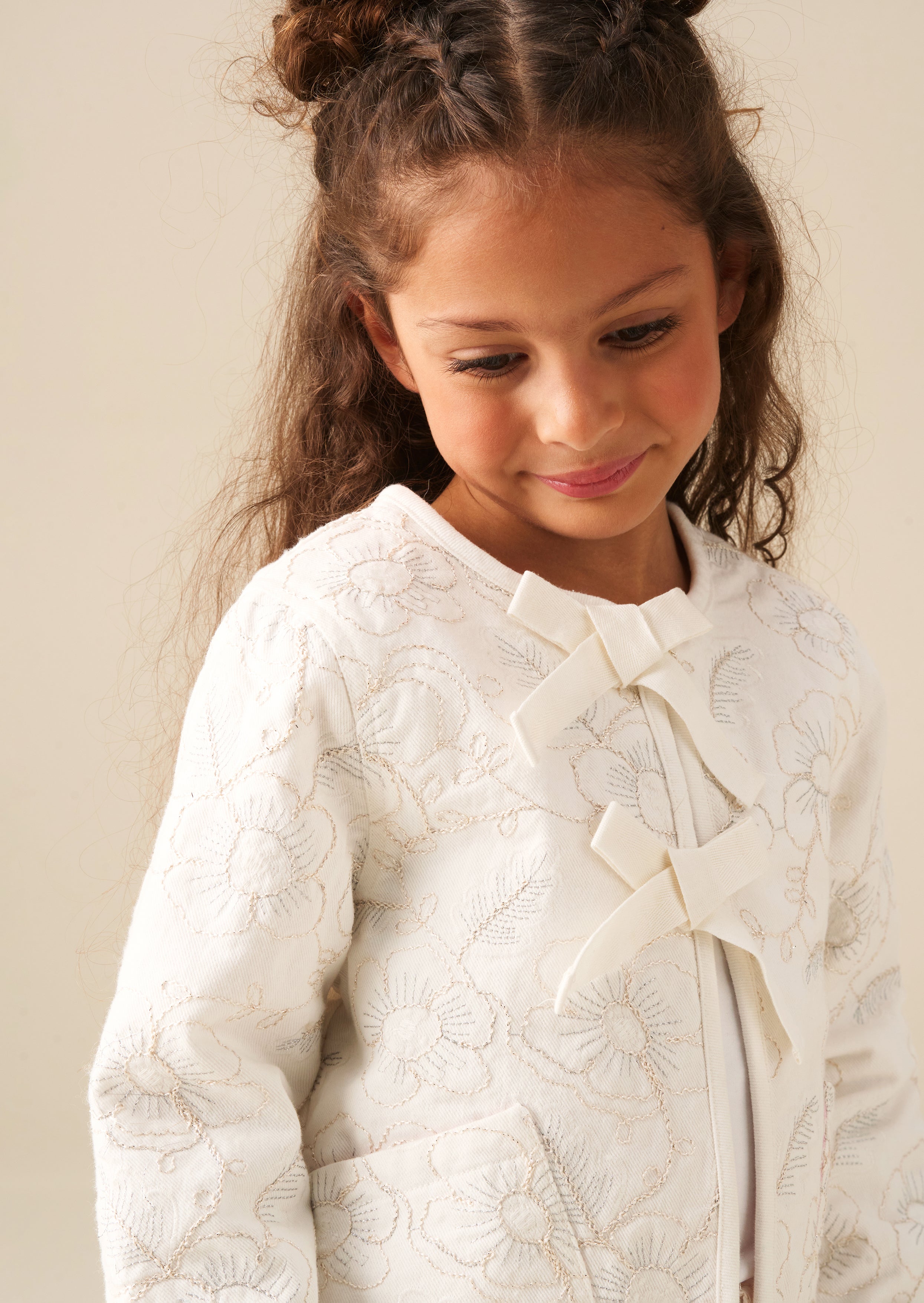 Aurora Embroidered Tie Front Jacket