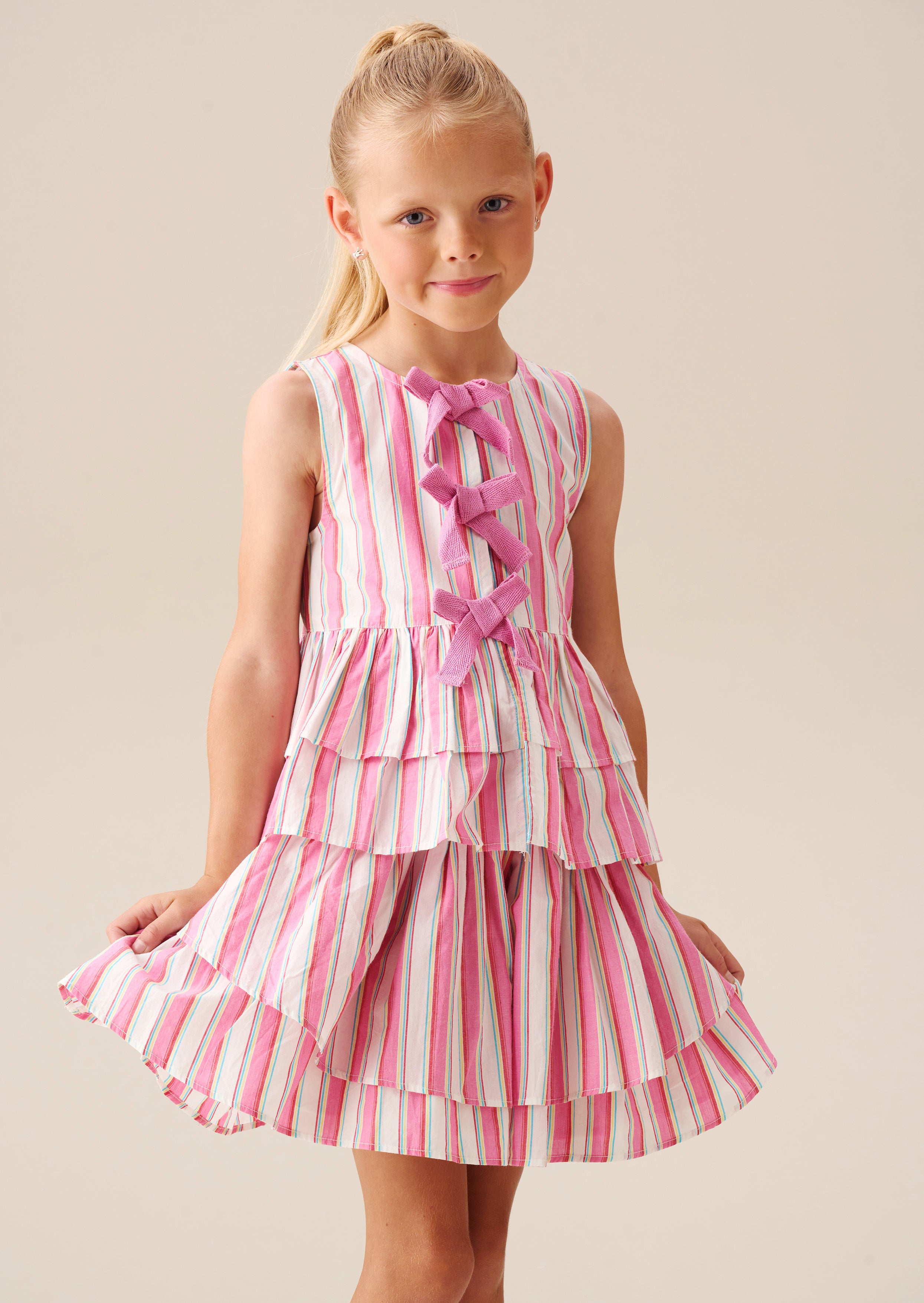 Tammy Stripe Tie Front Waistcoat Top