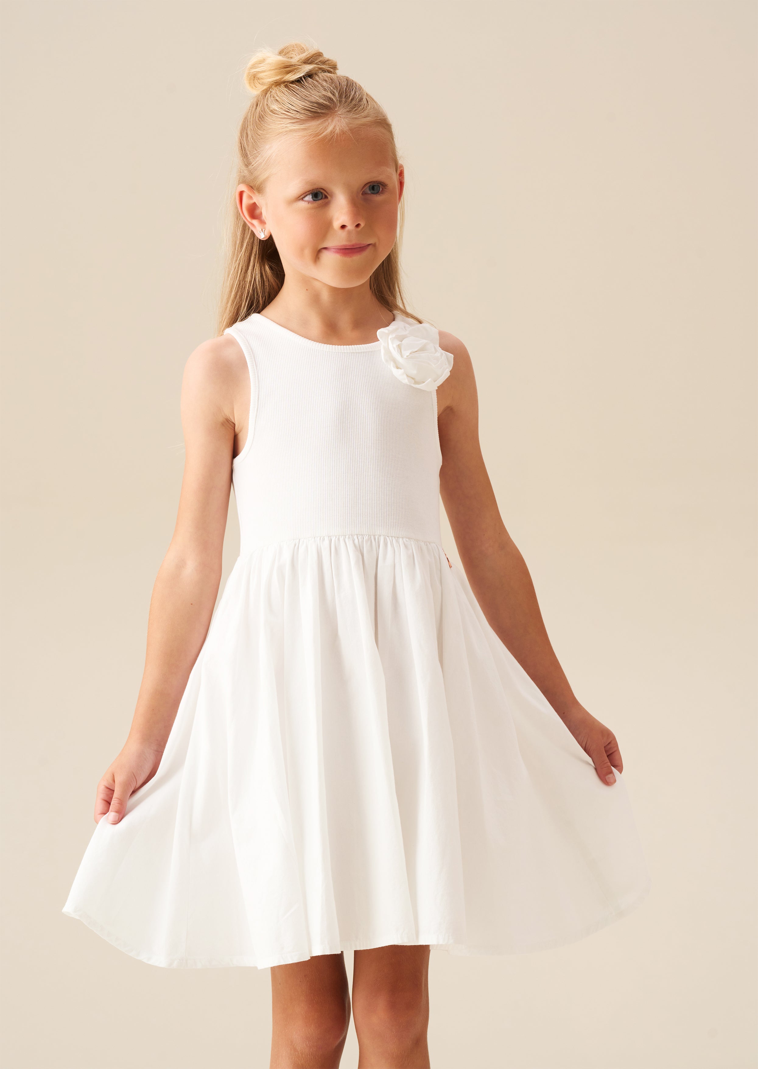 Vestito con fiore all'uncinetto Jess