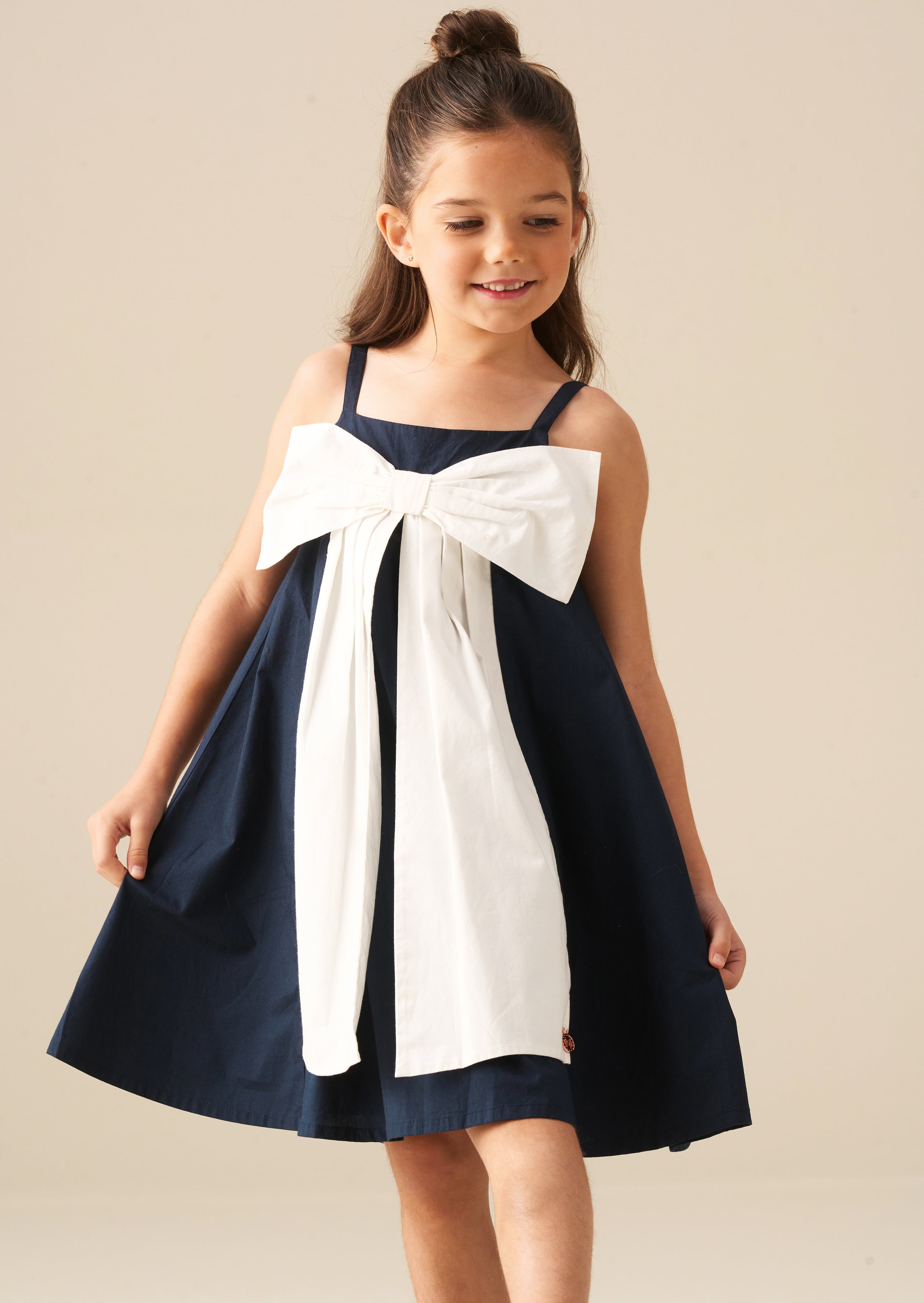 Libby Navy Bow Front Dress