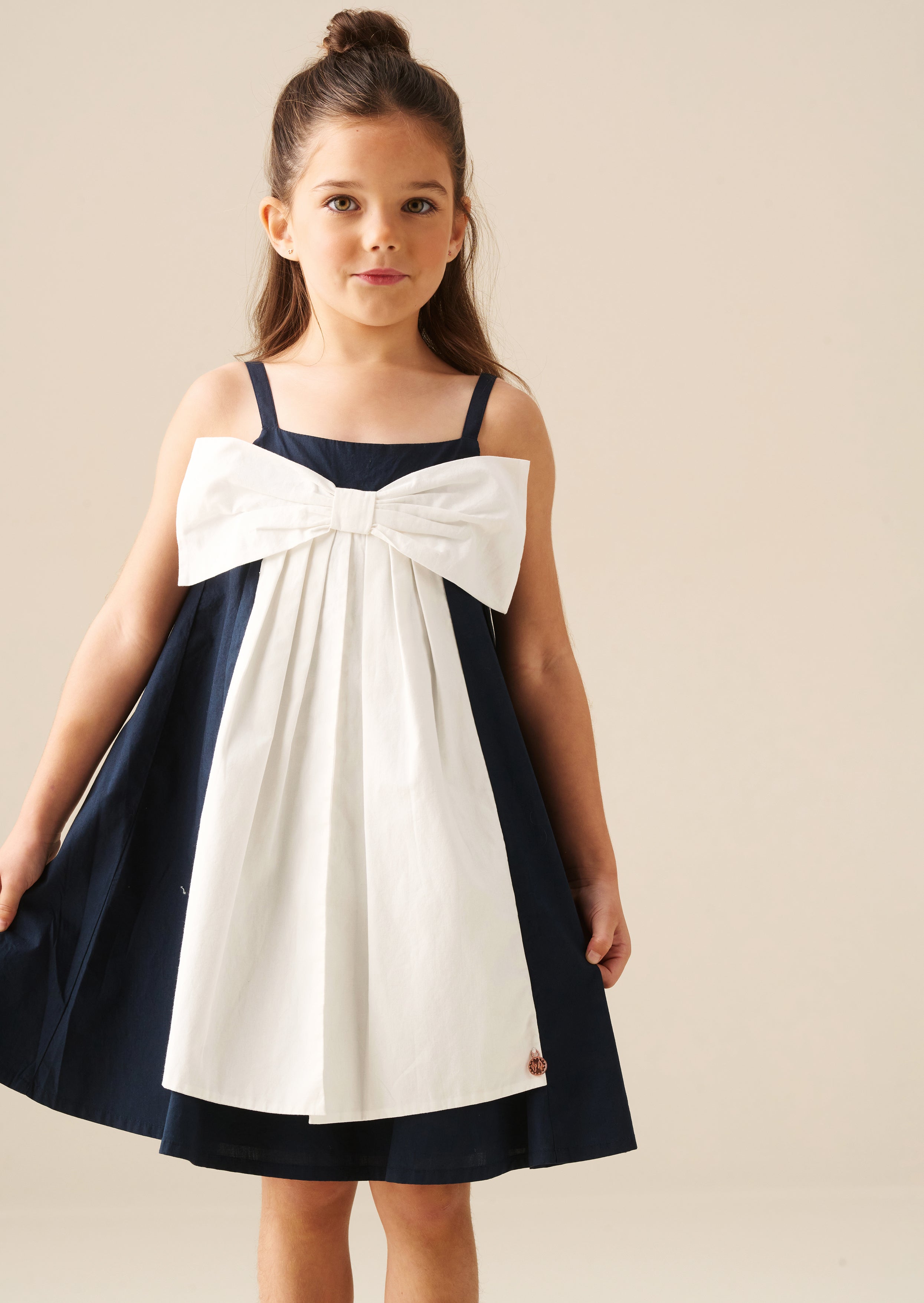Libby Navy Bow Front Dress