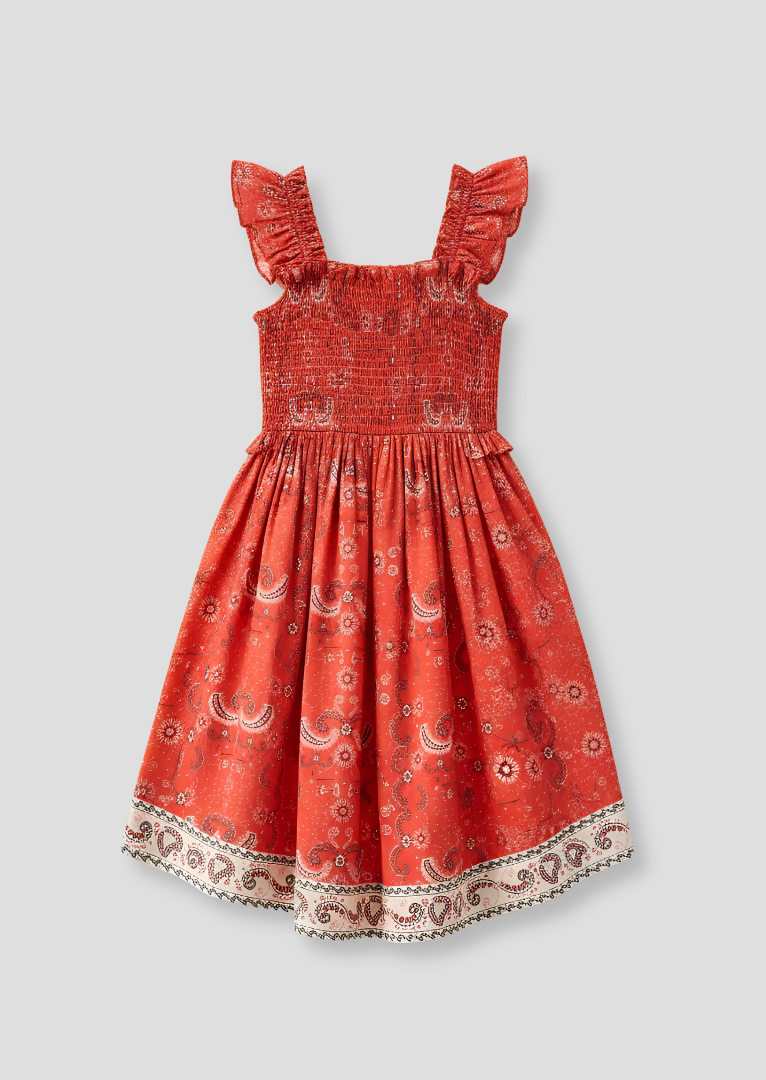 Sukienka Ava z falbaną i wzorem bandany