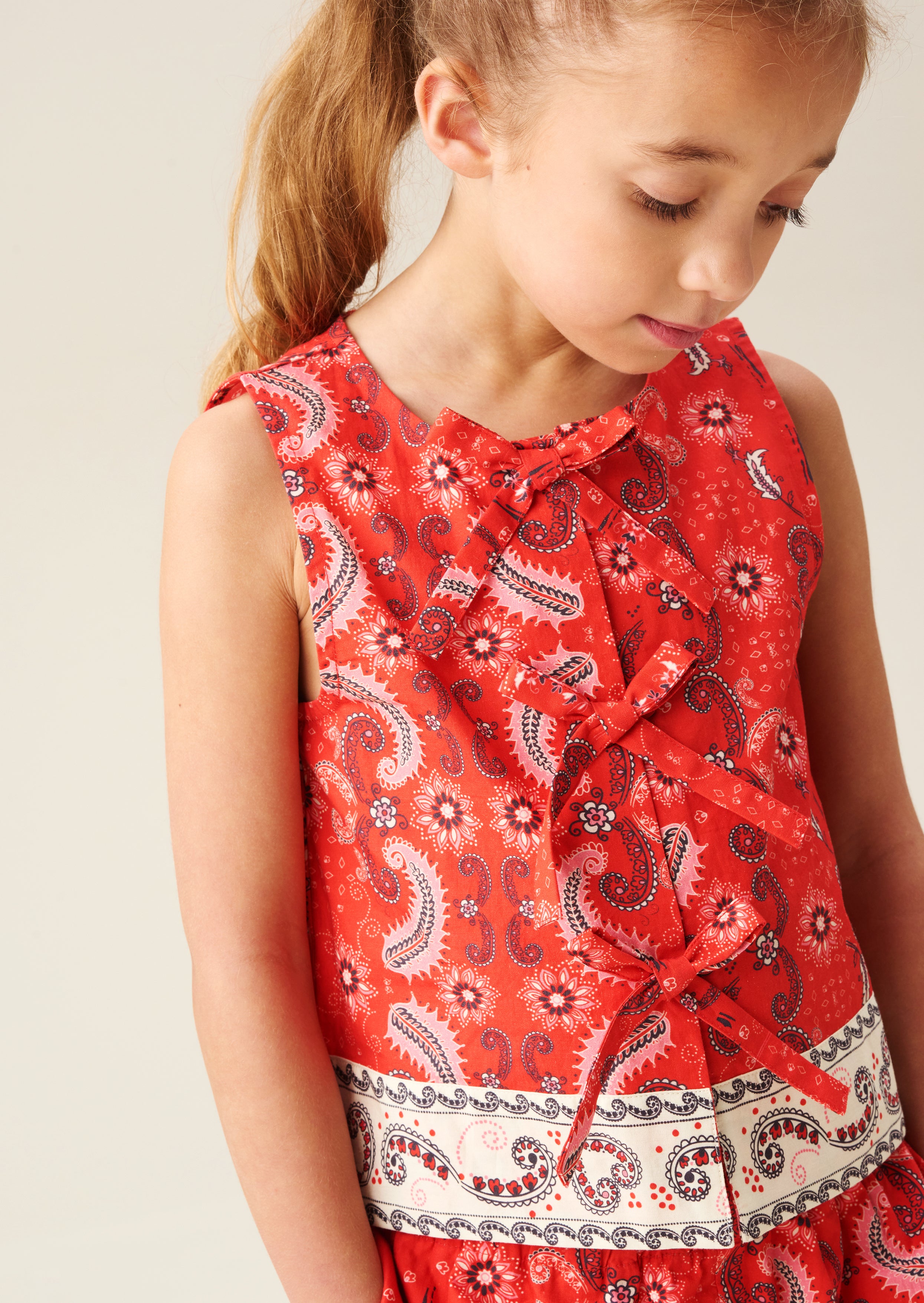 Ava Tie Front Bandana Print Top