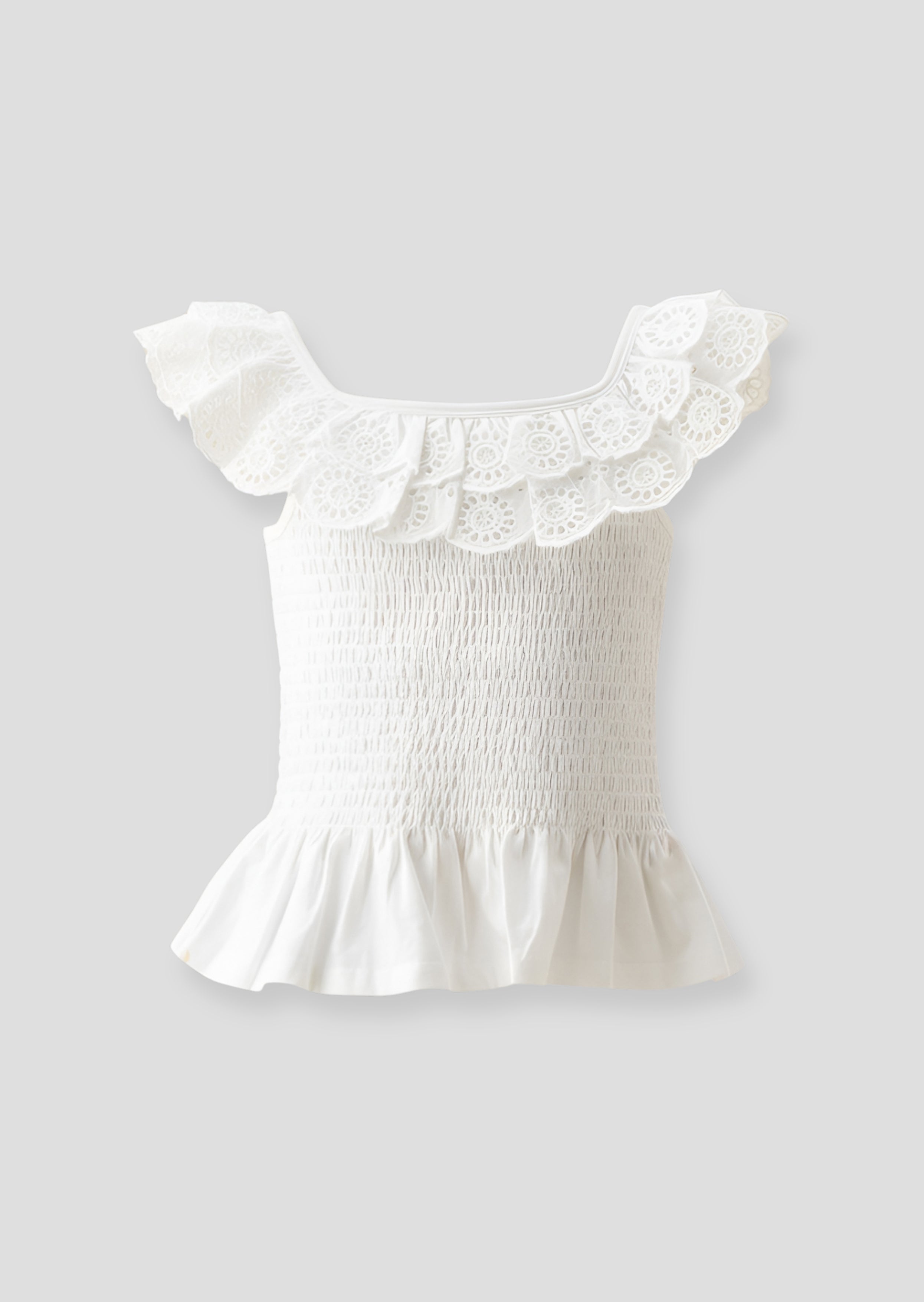 Charlie Stickerei Rüschengesäumtes gerafftes Weste-Oberteil