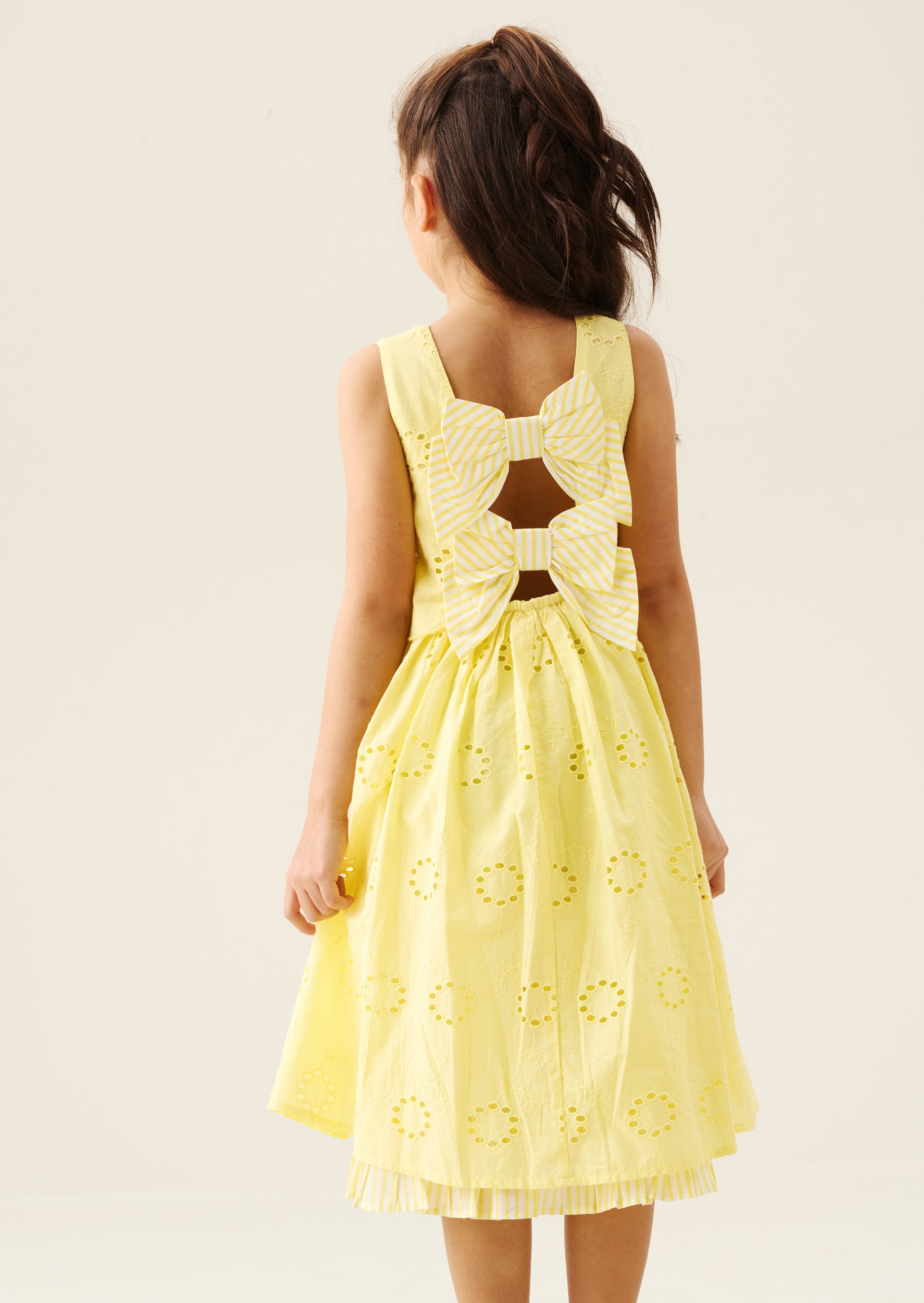 Natalie Broderie Bow Back Dress