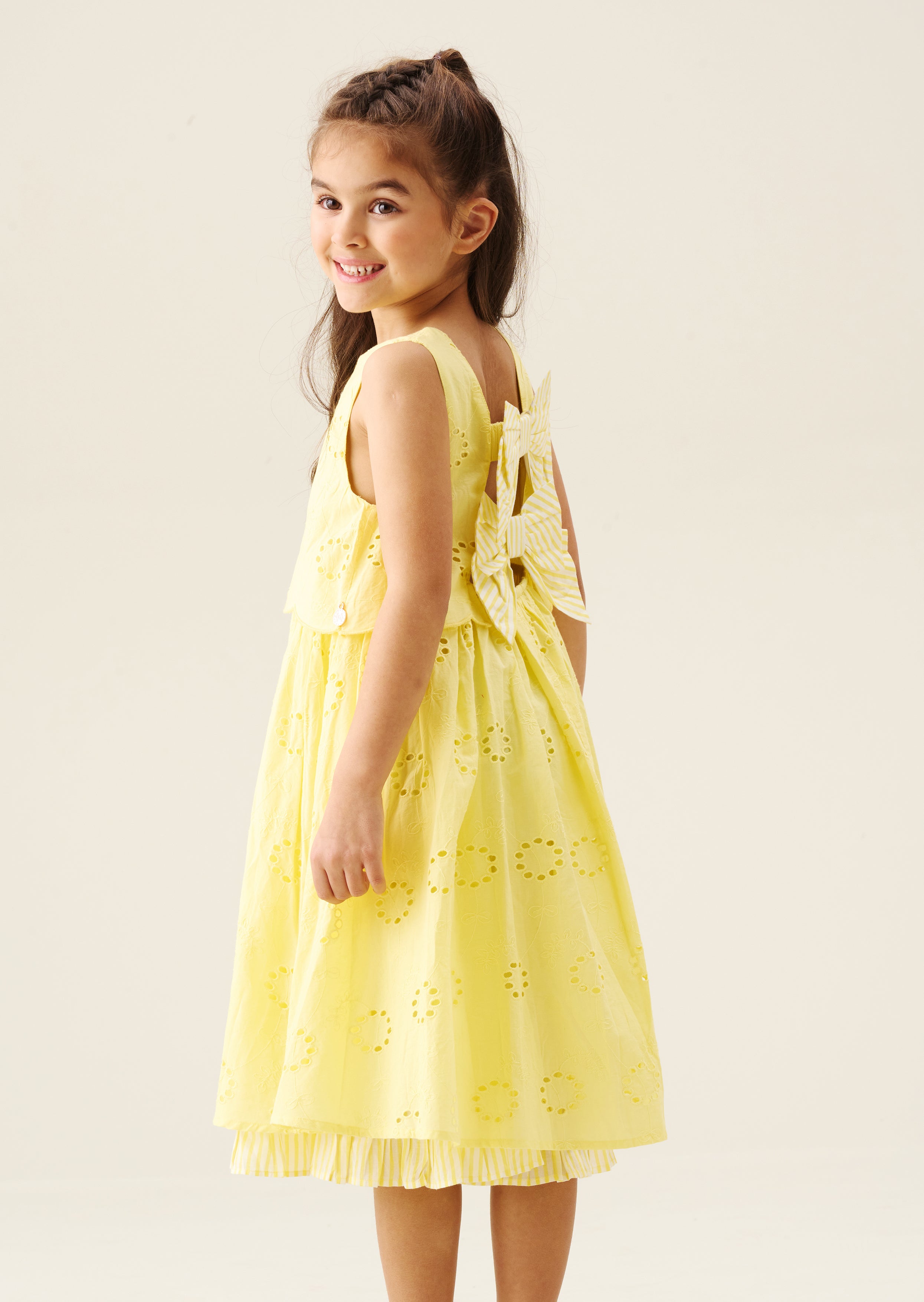 Natalie Broderie Bow Back Dress