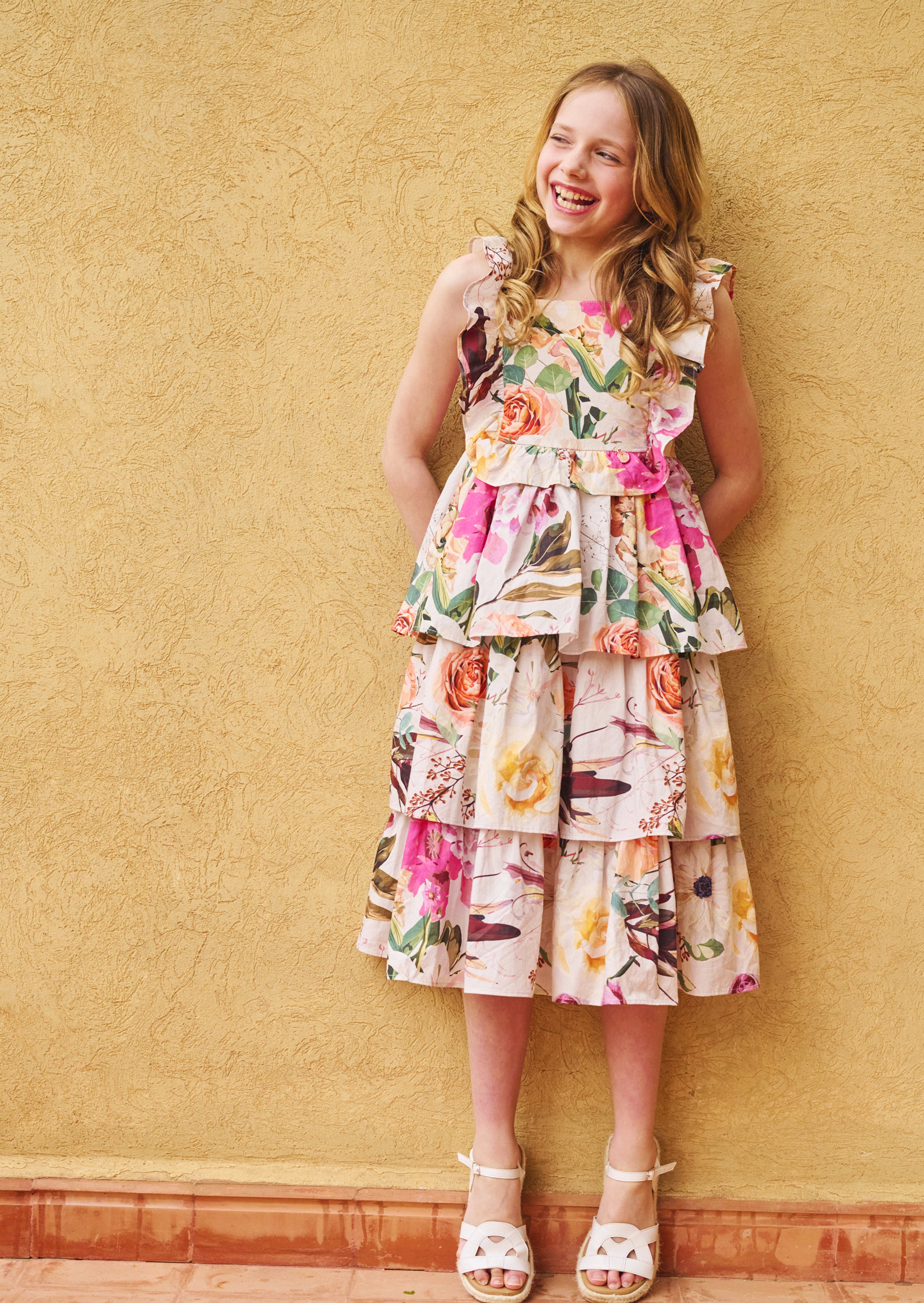 Abito a balze a più strati Dahlia