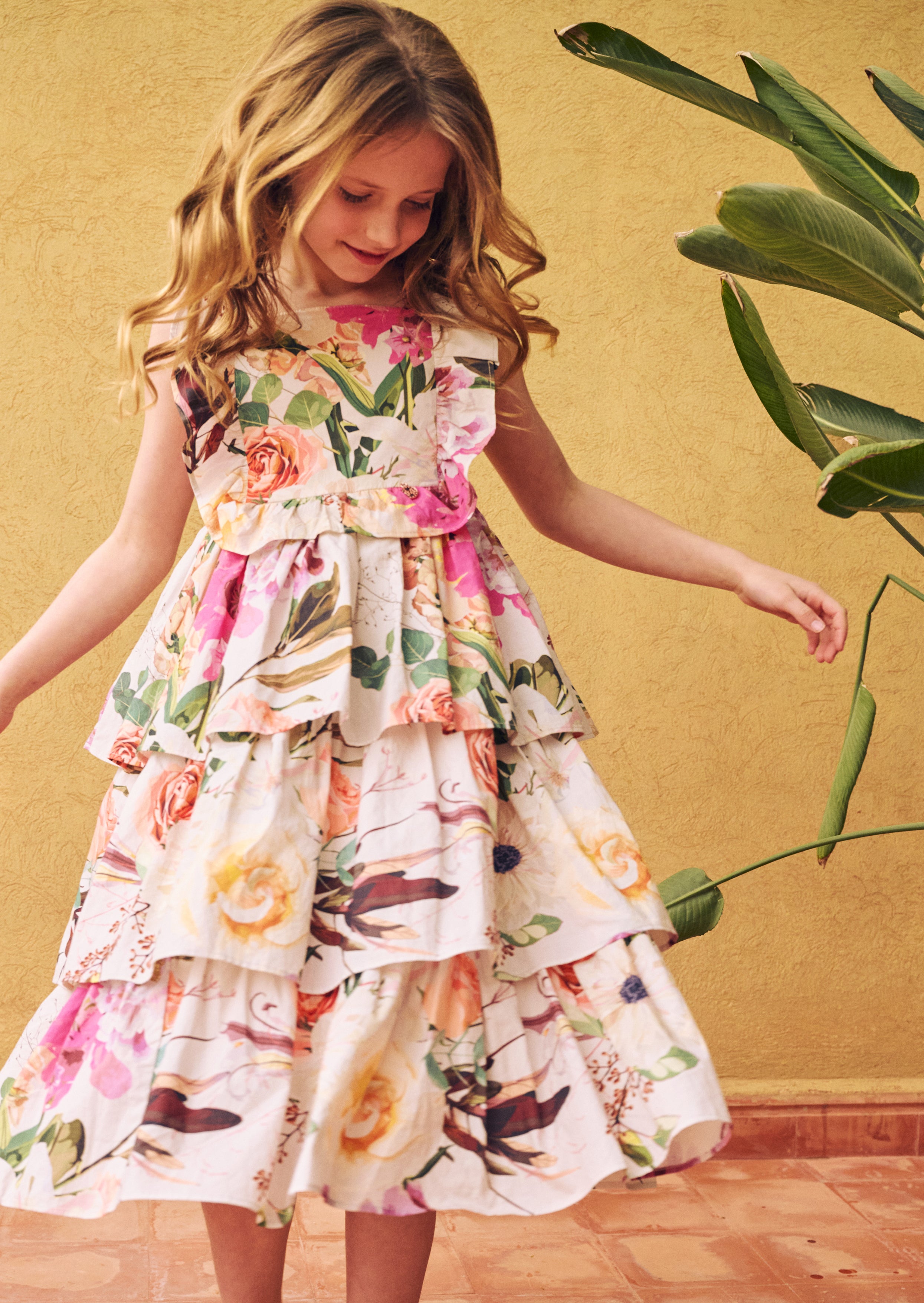 Abito a balze a più strati Dahlia