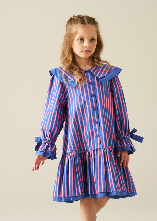 Frankie Stripe Double Collar Dress