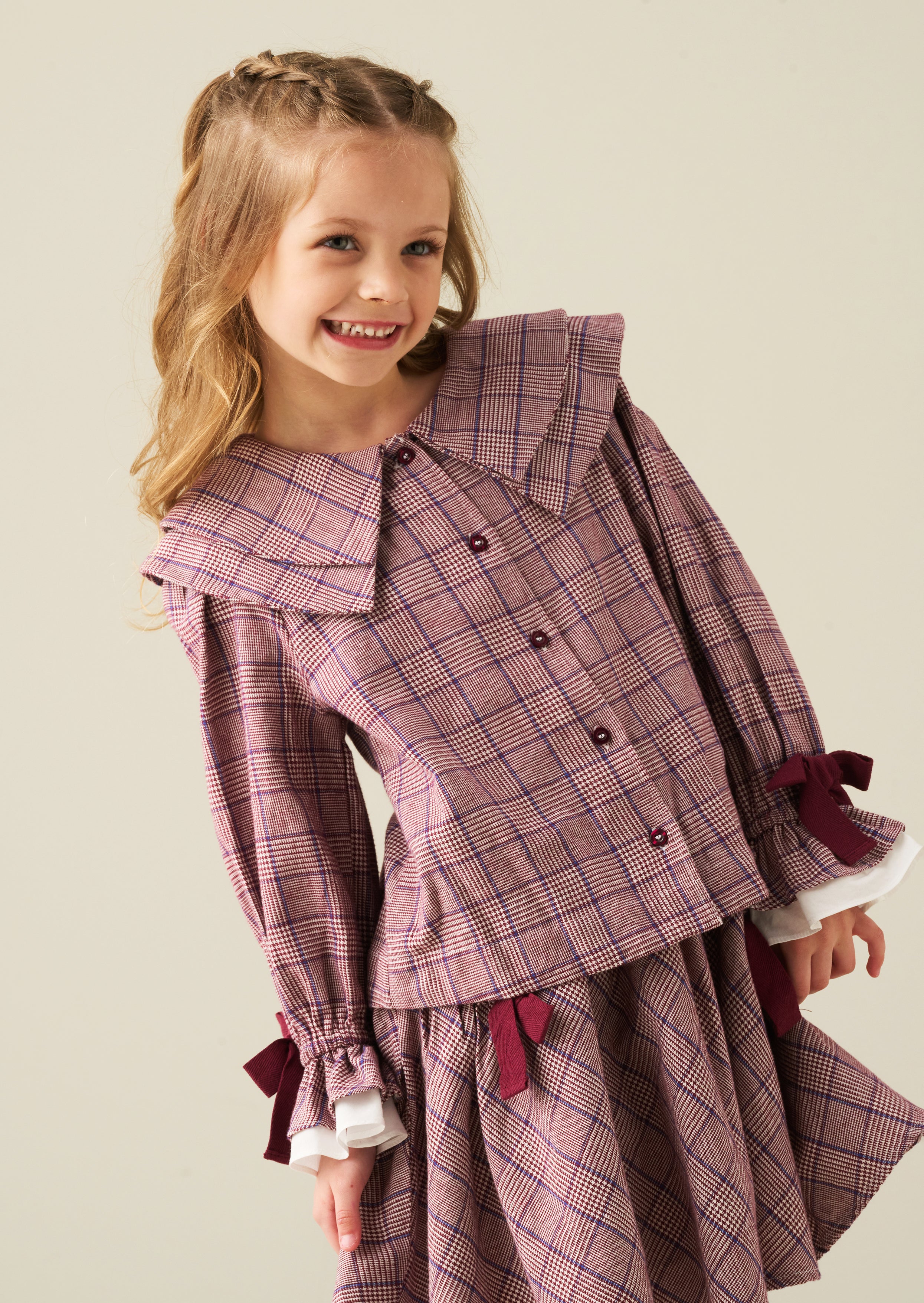 Clara Double Collar Check Blouse