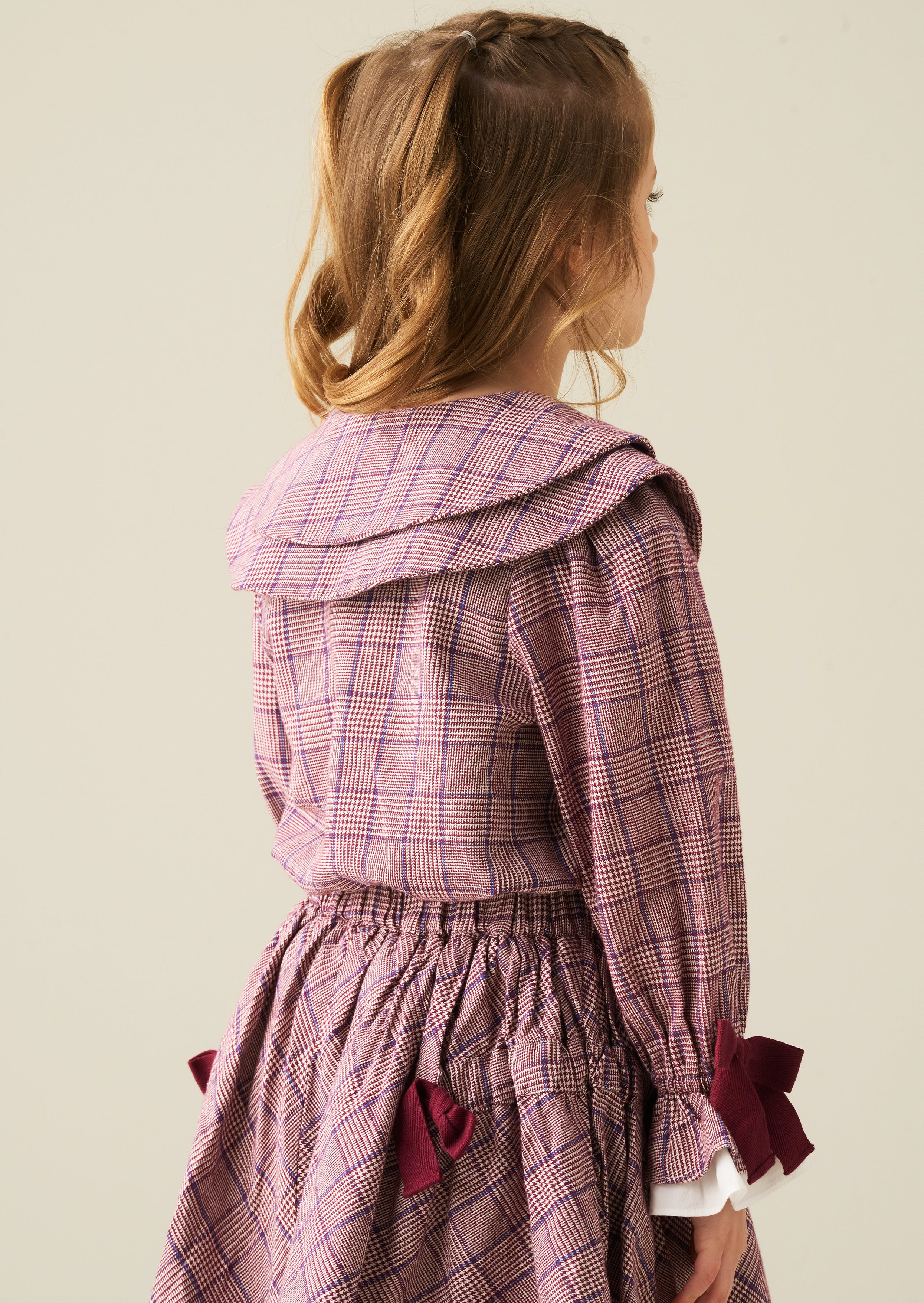 Clara Double Collar Check Blouse
