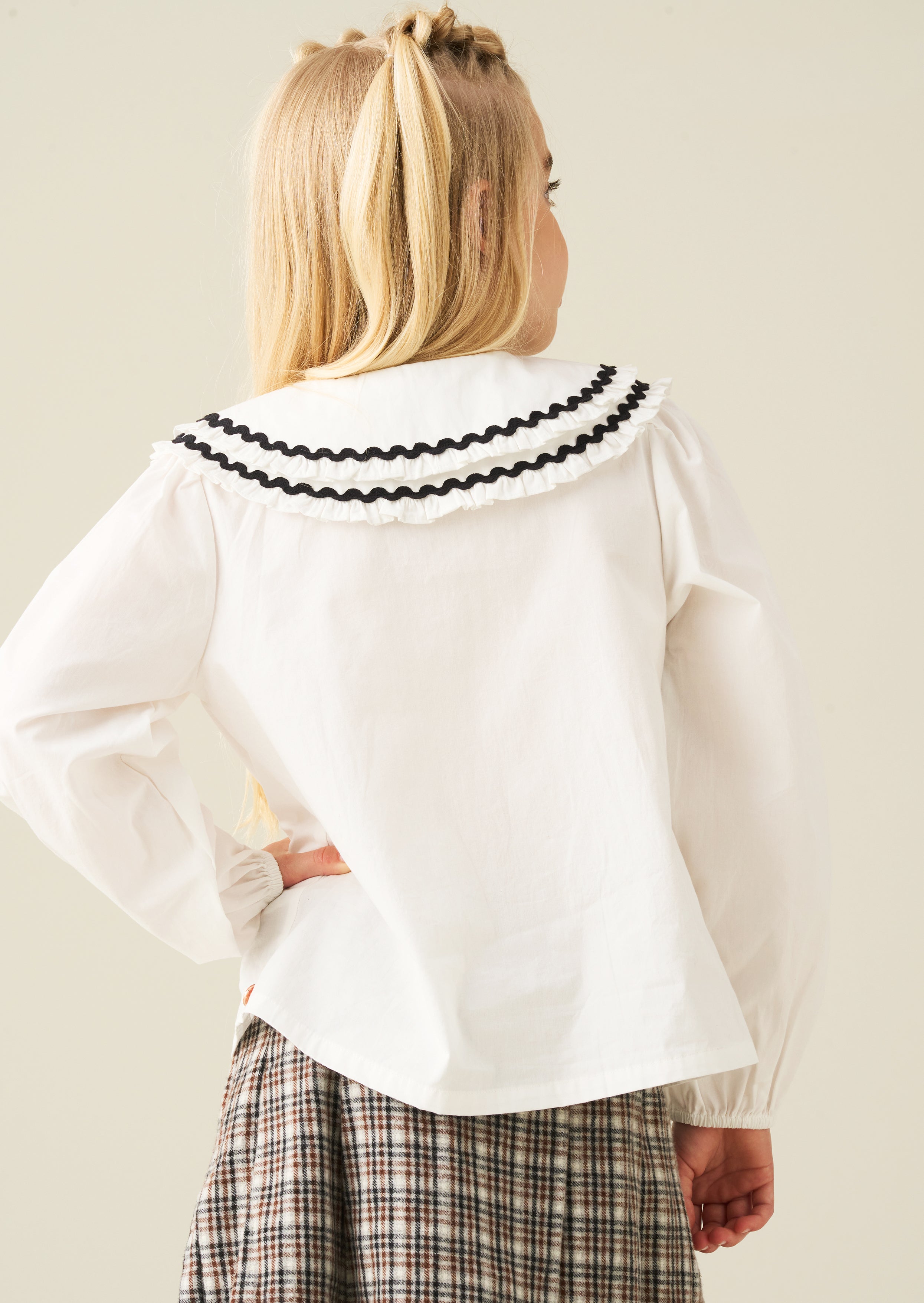 Lola Double Collar Ric Rac Trim Blouse