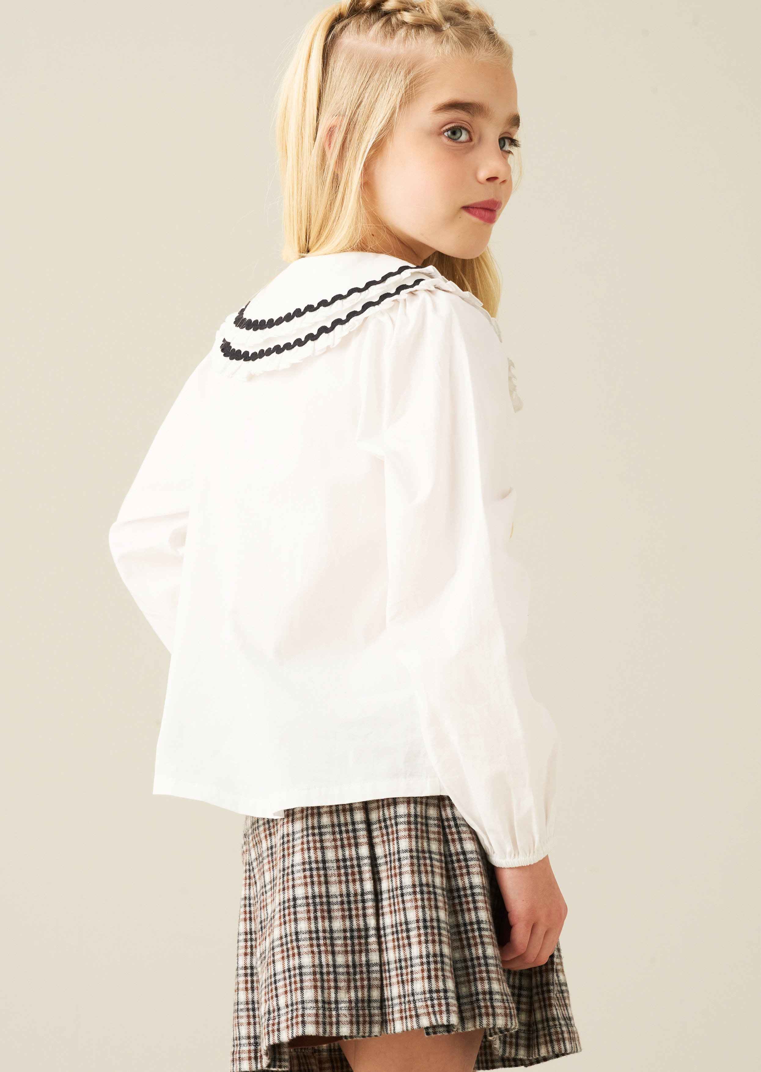 Lola Double Collar Ric Rac Trim Blouse