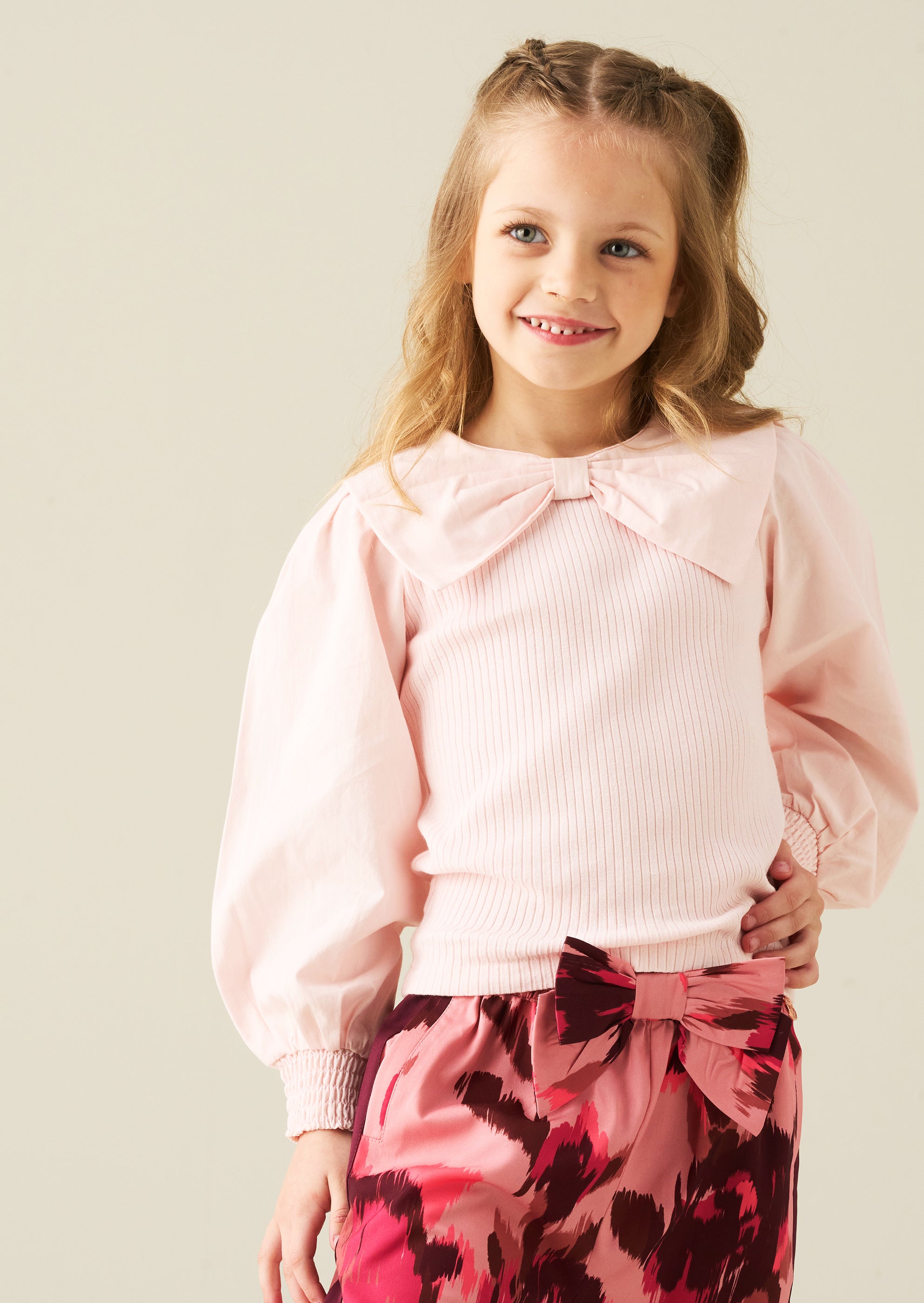 Elise Woven Jersey Mix Top