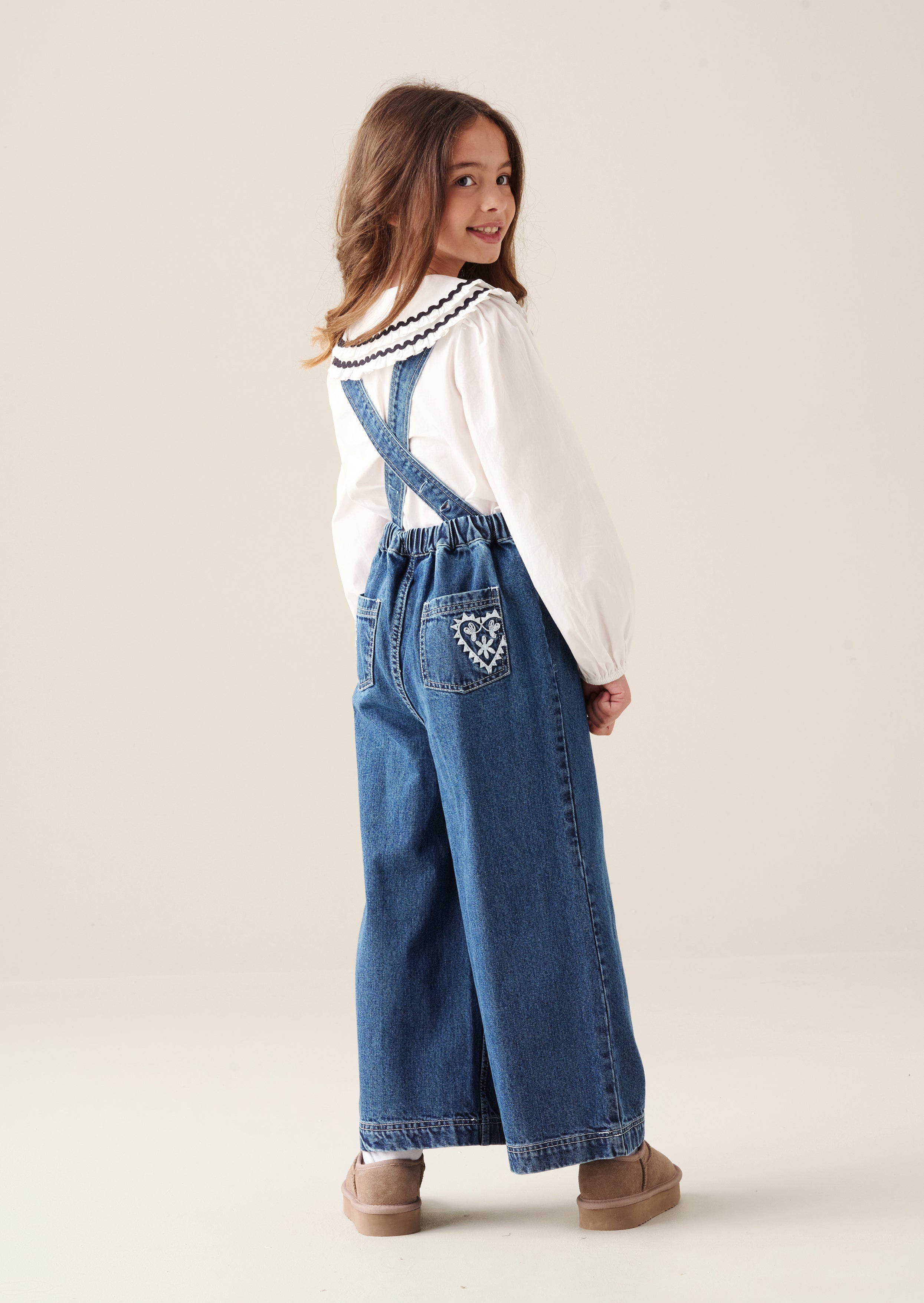 Salopette in denim ricamata Josie