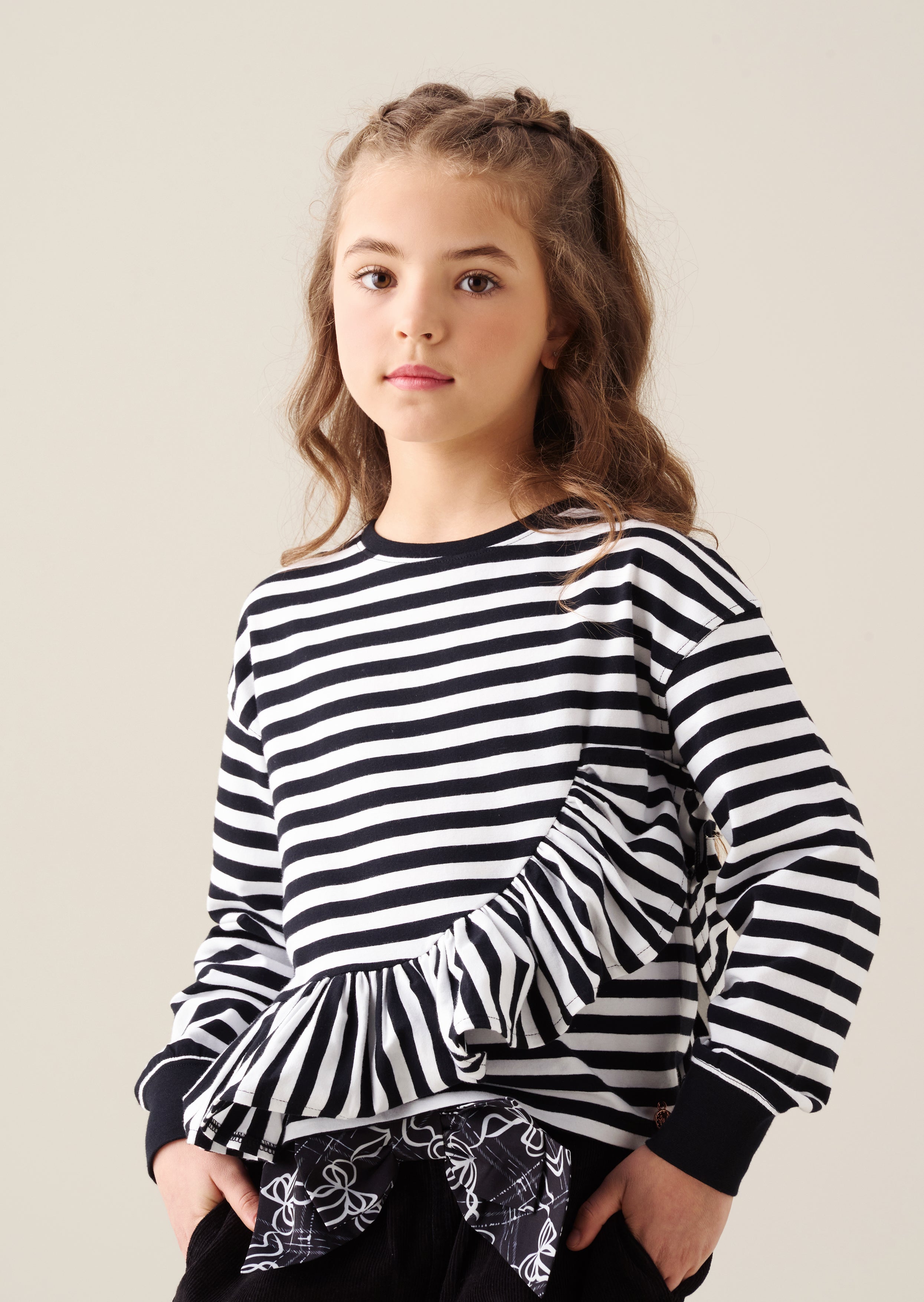 T-shirt rayé Peplum Marley
