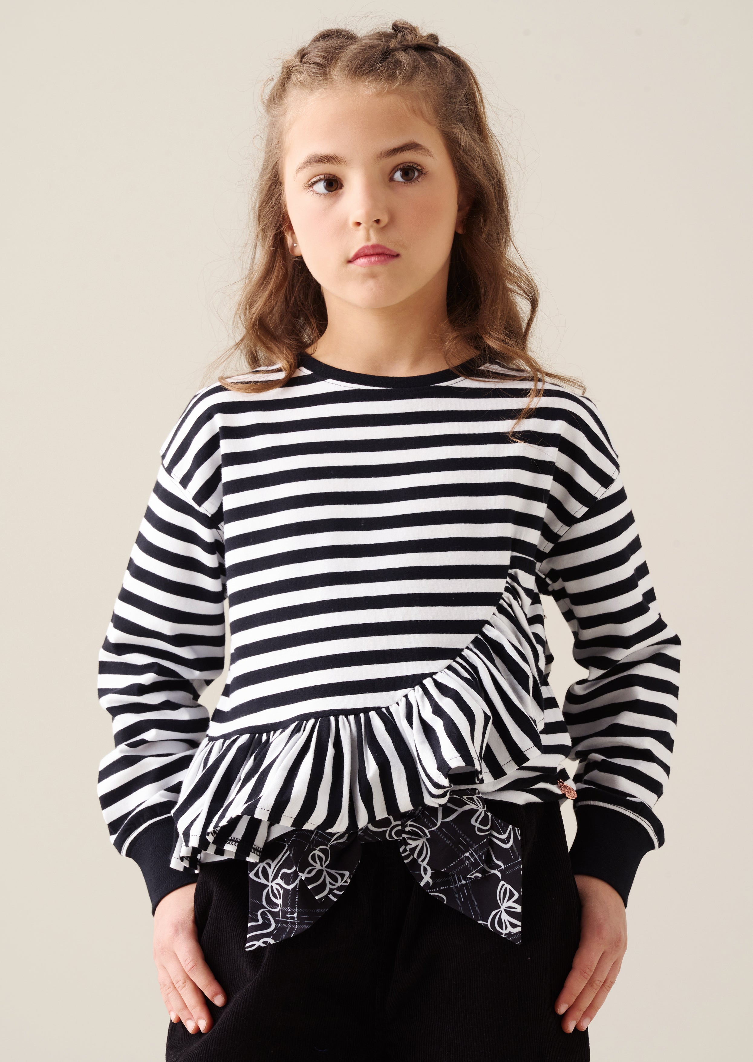 T-shirt rayé Peplum Marley