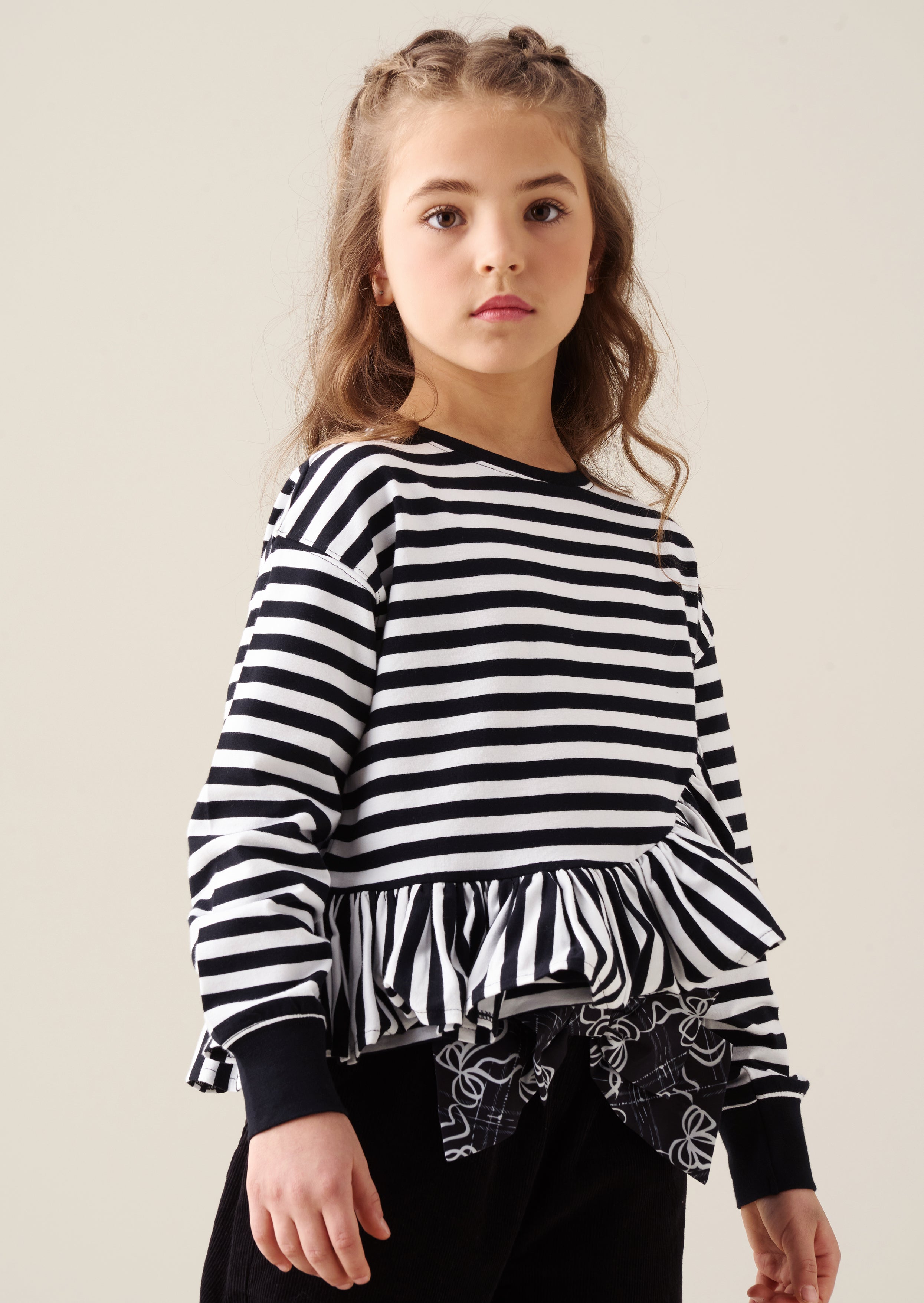 T-shirt rayé Peplum Marley