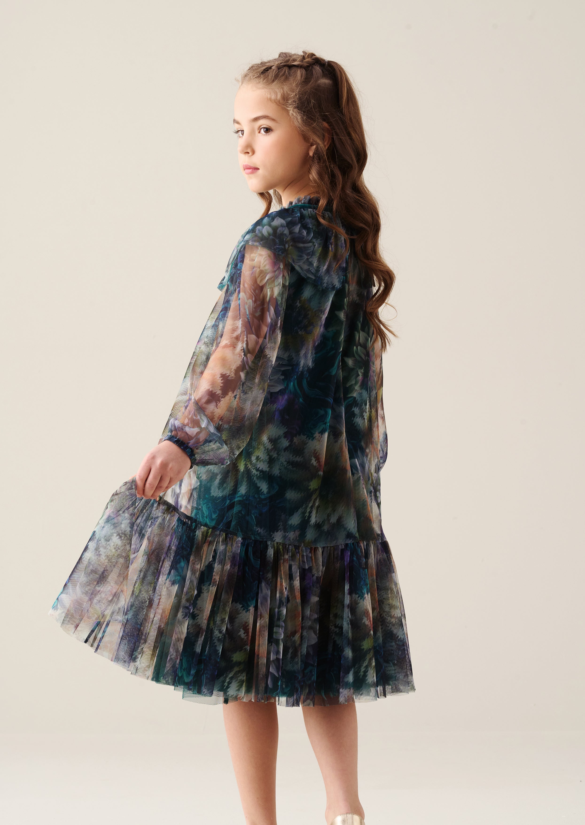 Cleo Printed Mesh Dress