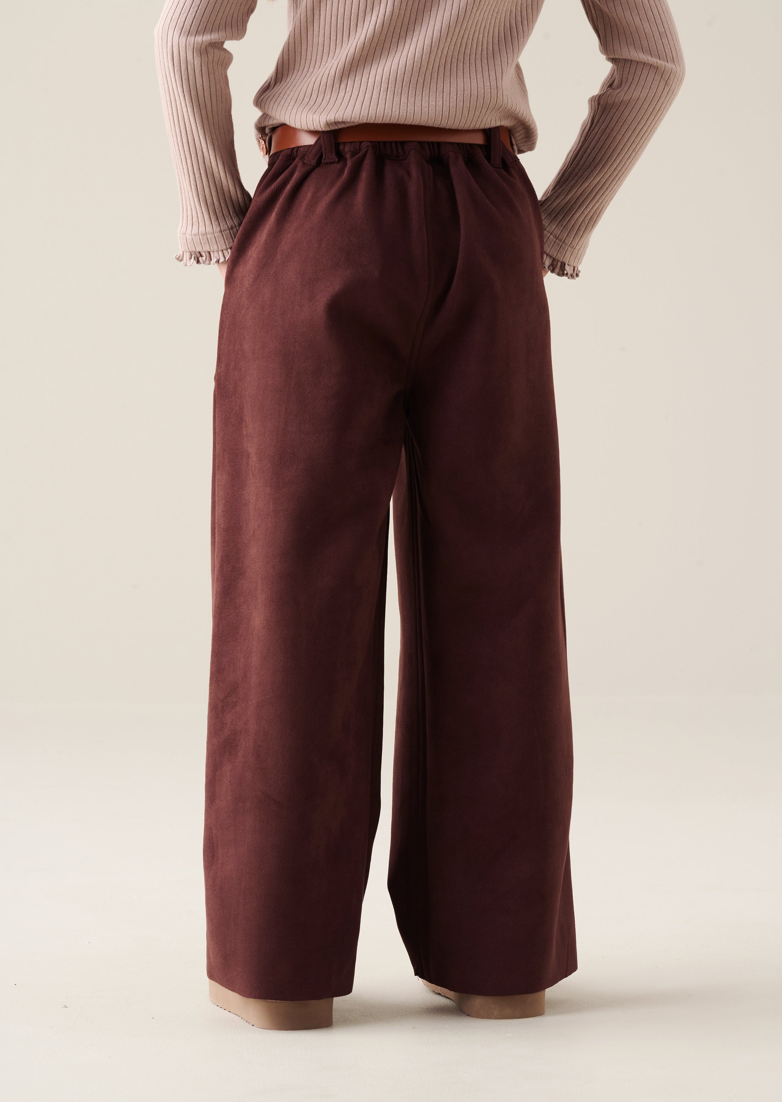 Kaia Suedette Wide Leg Trousers