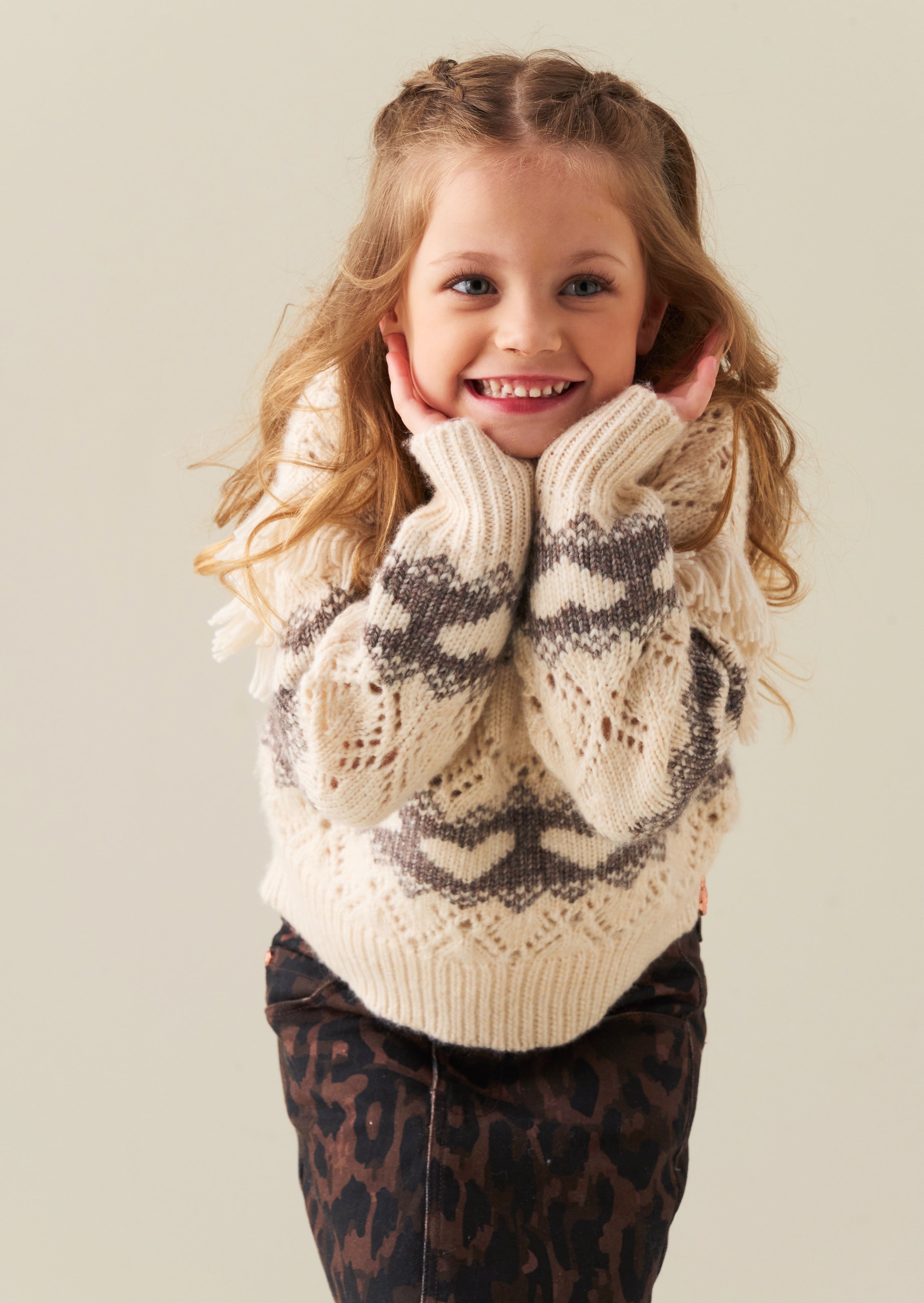 Luna Grobstrickpullover mit Herzmuster
