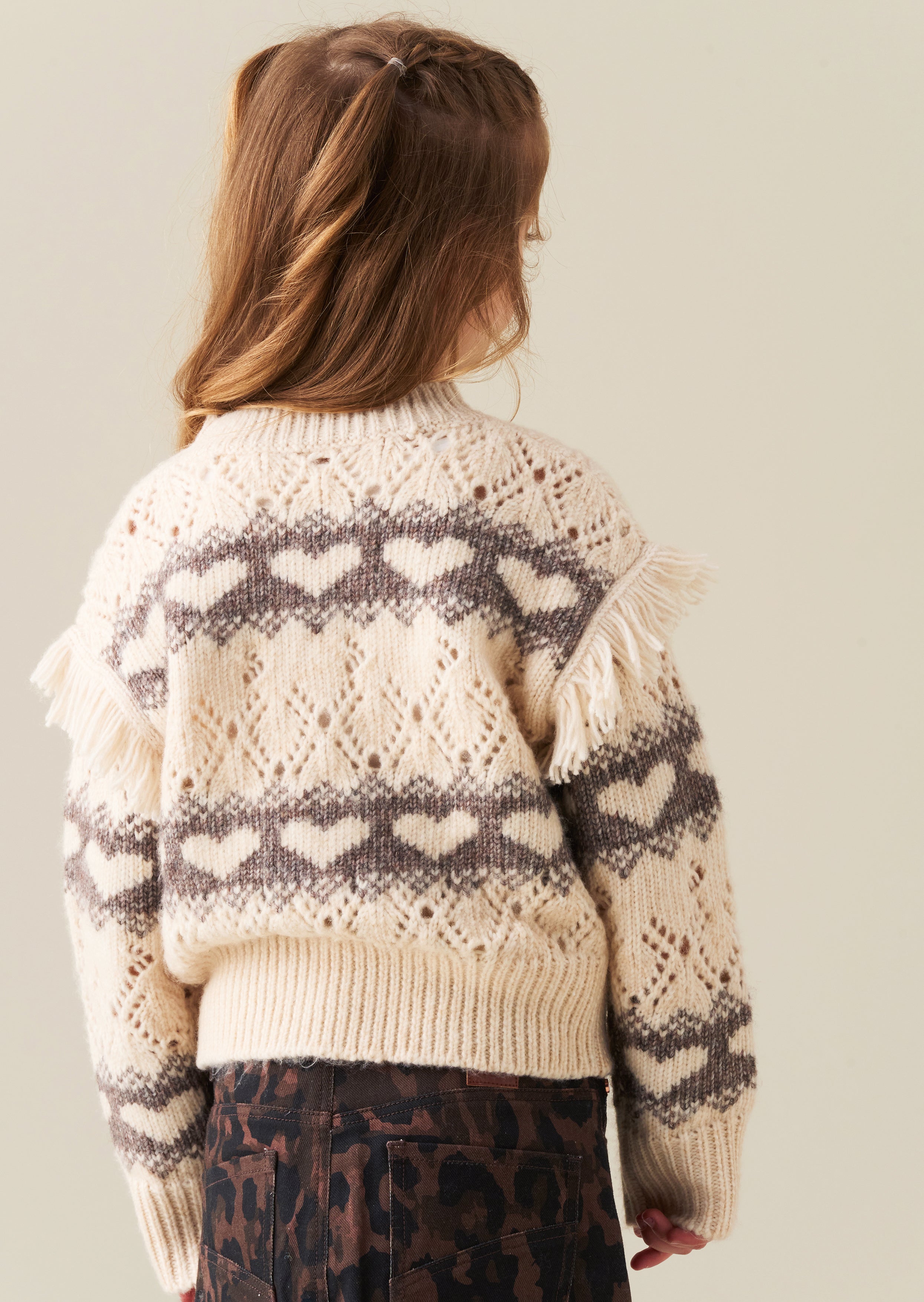 Luna Grobstrickpullover mit Herzmuster