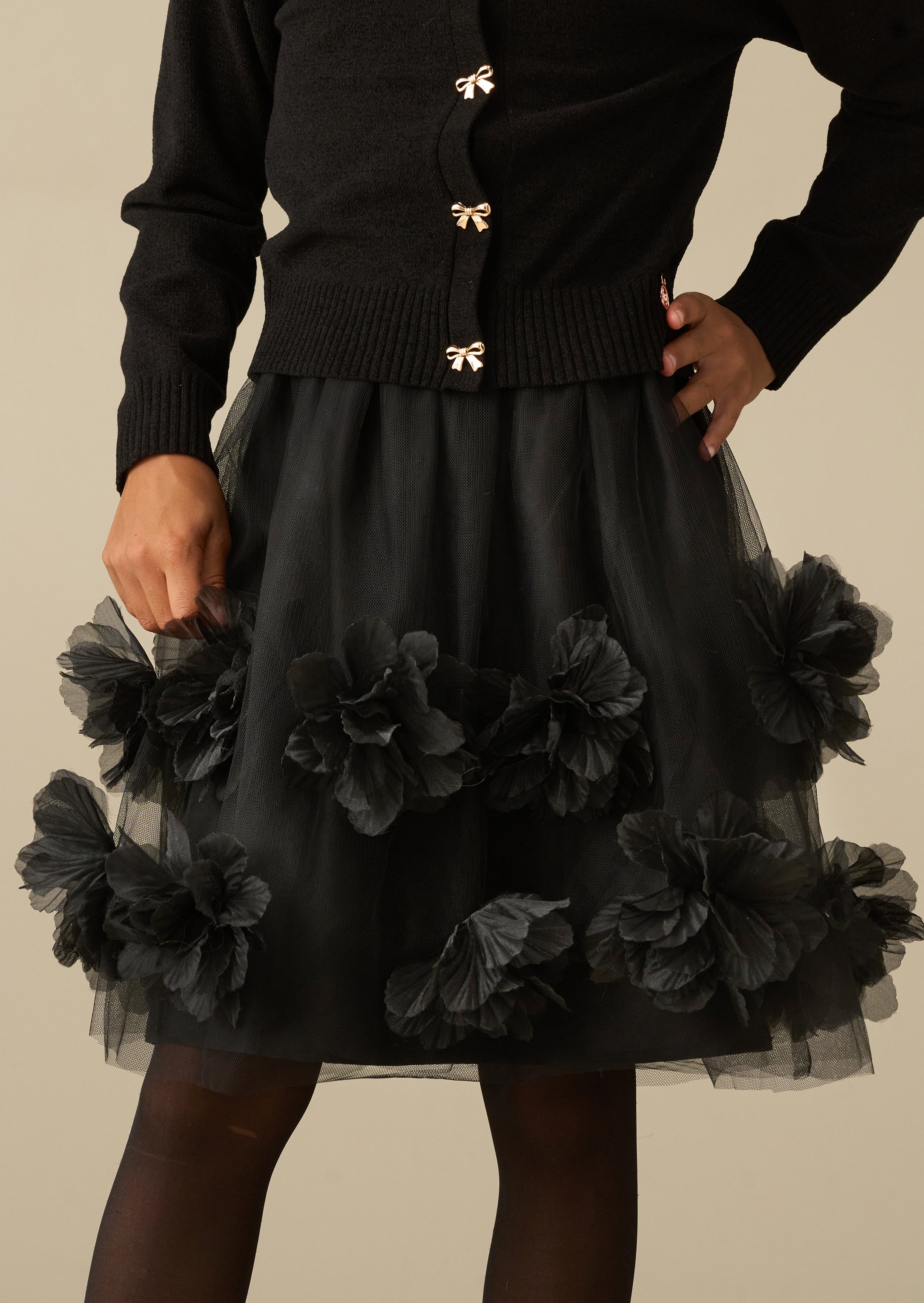 Gonna a rete con fiori Colette