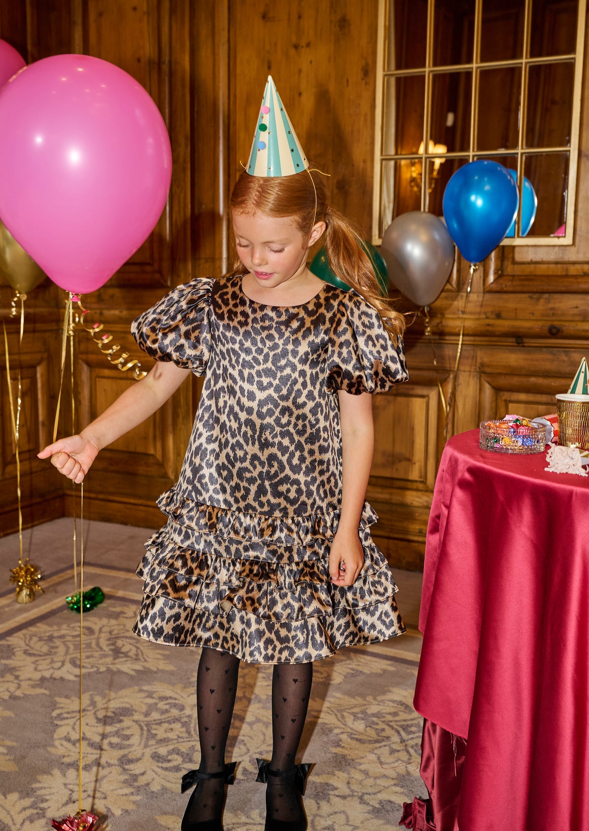 Seren Leopard Print Layered Frill Dress