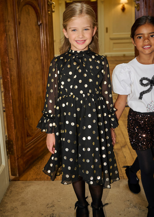 Dakota Black Polkadot Bow Dress