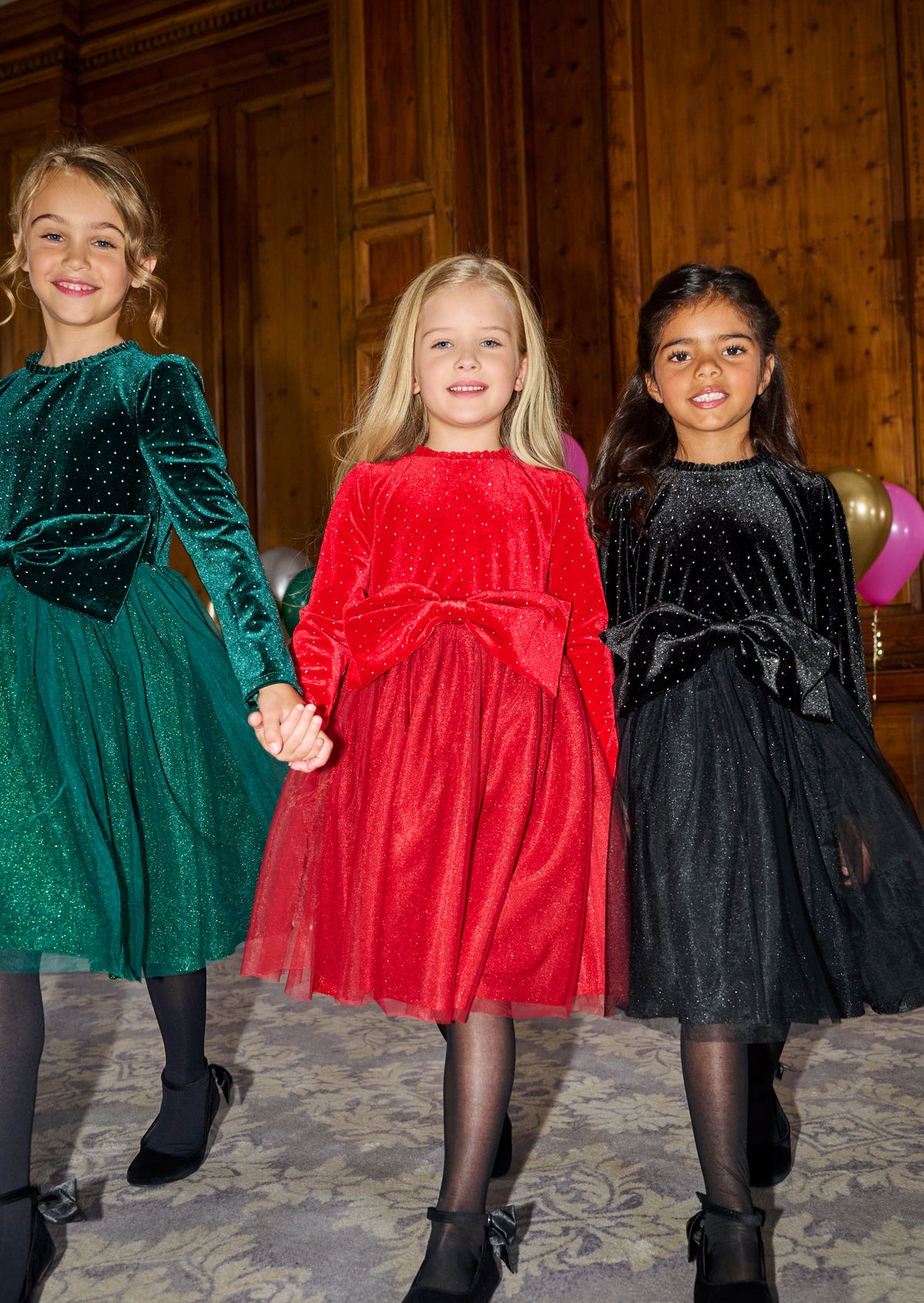Elsie Red Velvet Tulle Dress