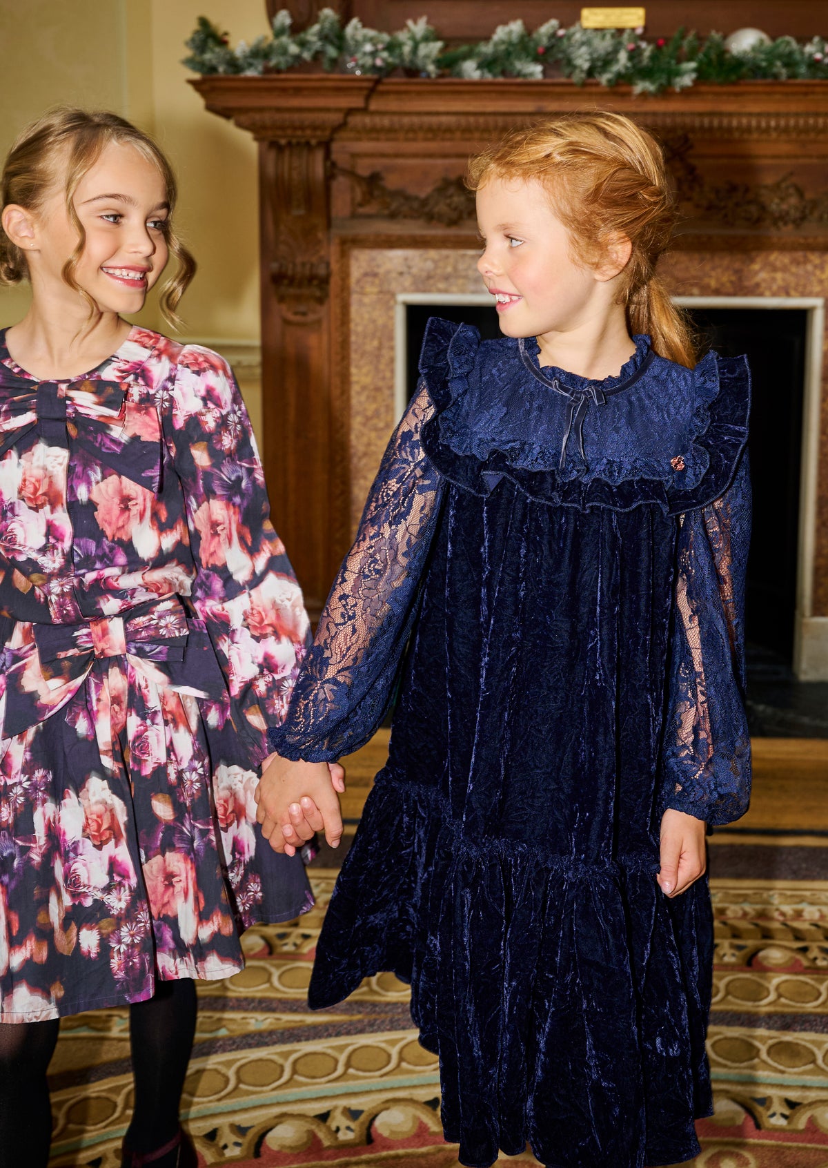Amelia Velvet Frill Collar Dress