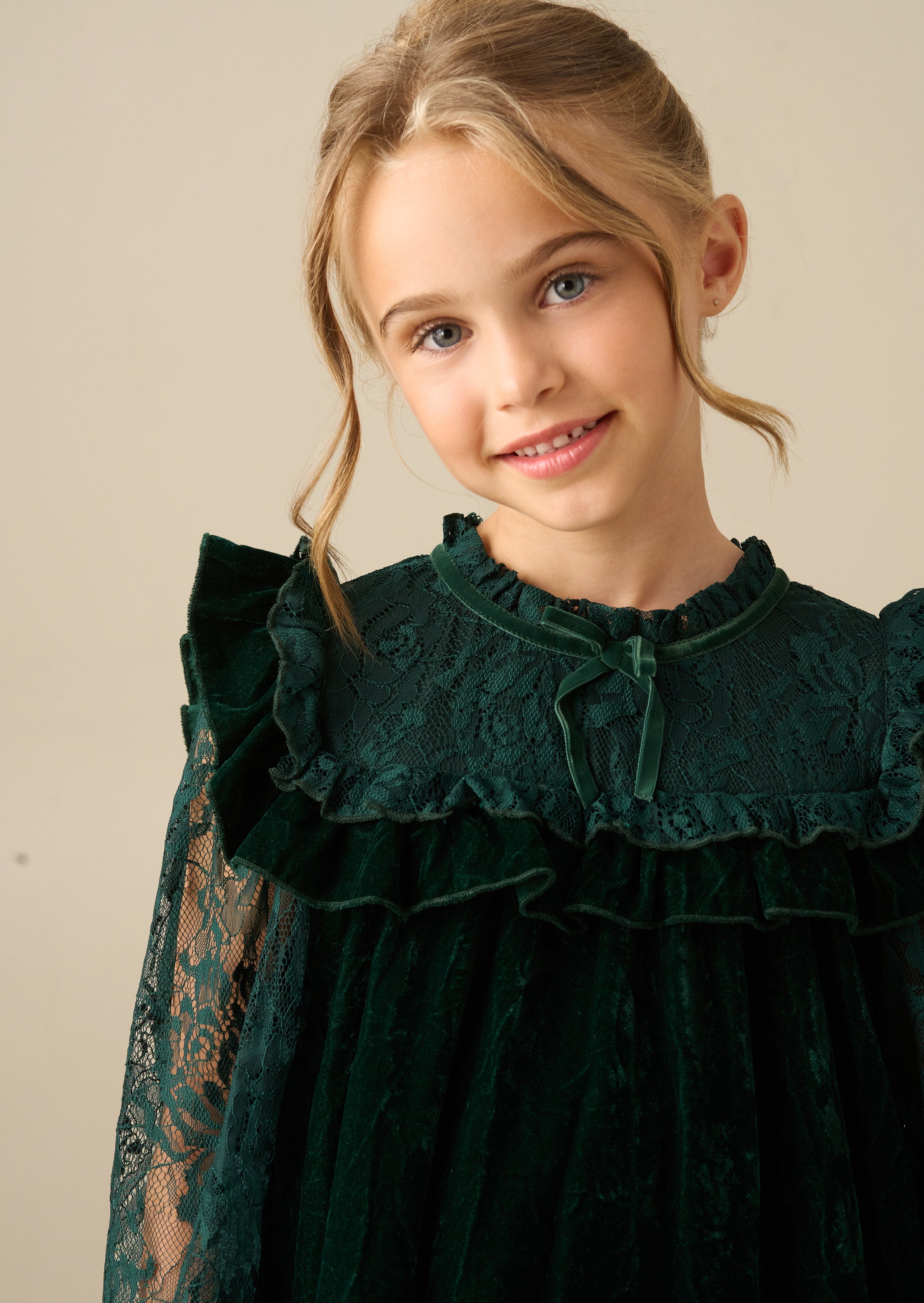 Amelia Velvet Frill Collar Dress