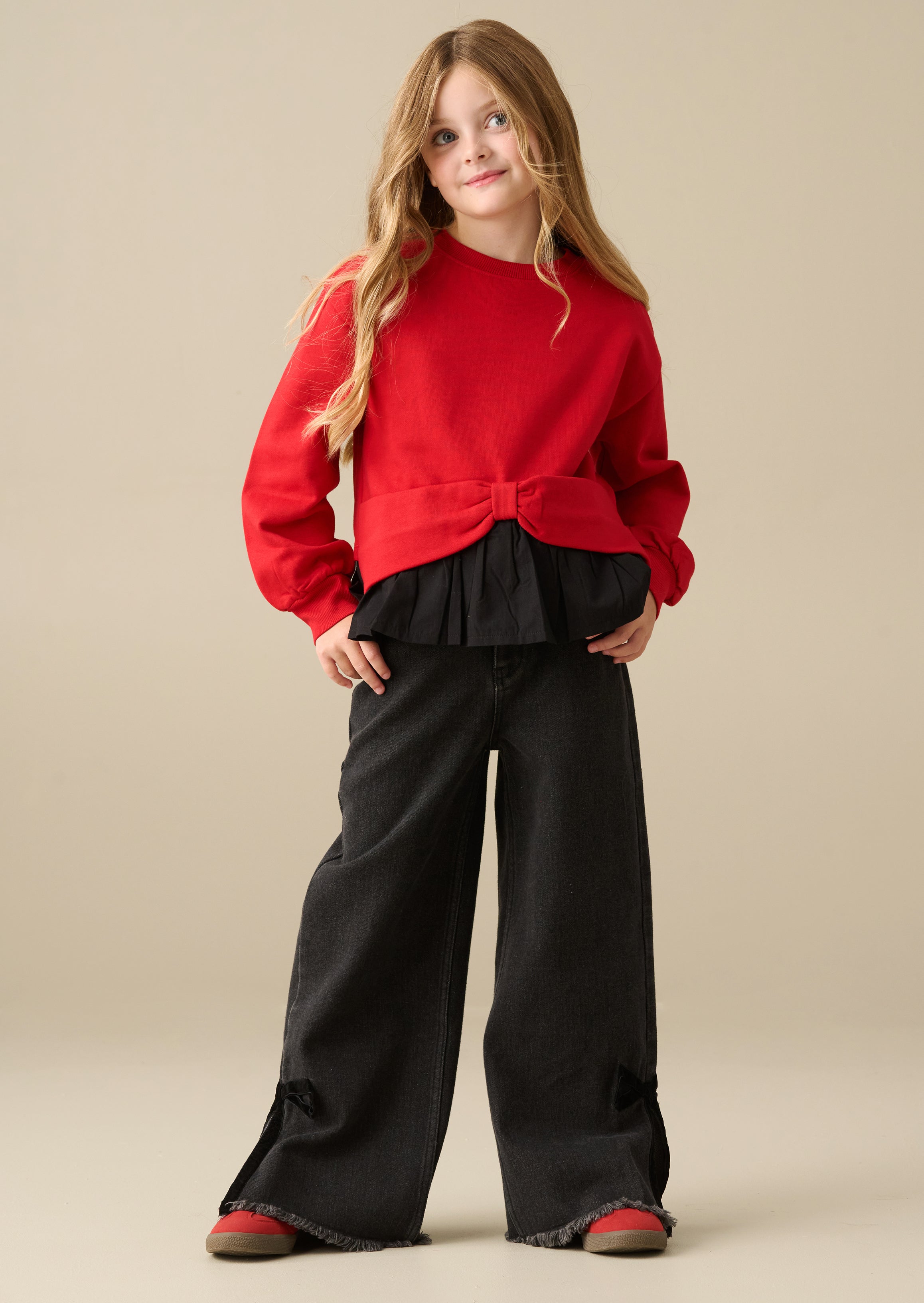 Ettie Mock Shirt Bow Sweat
