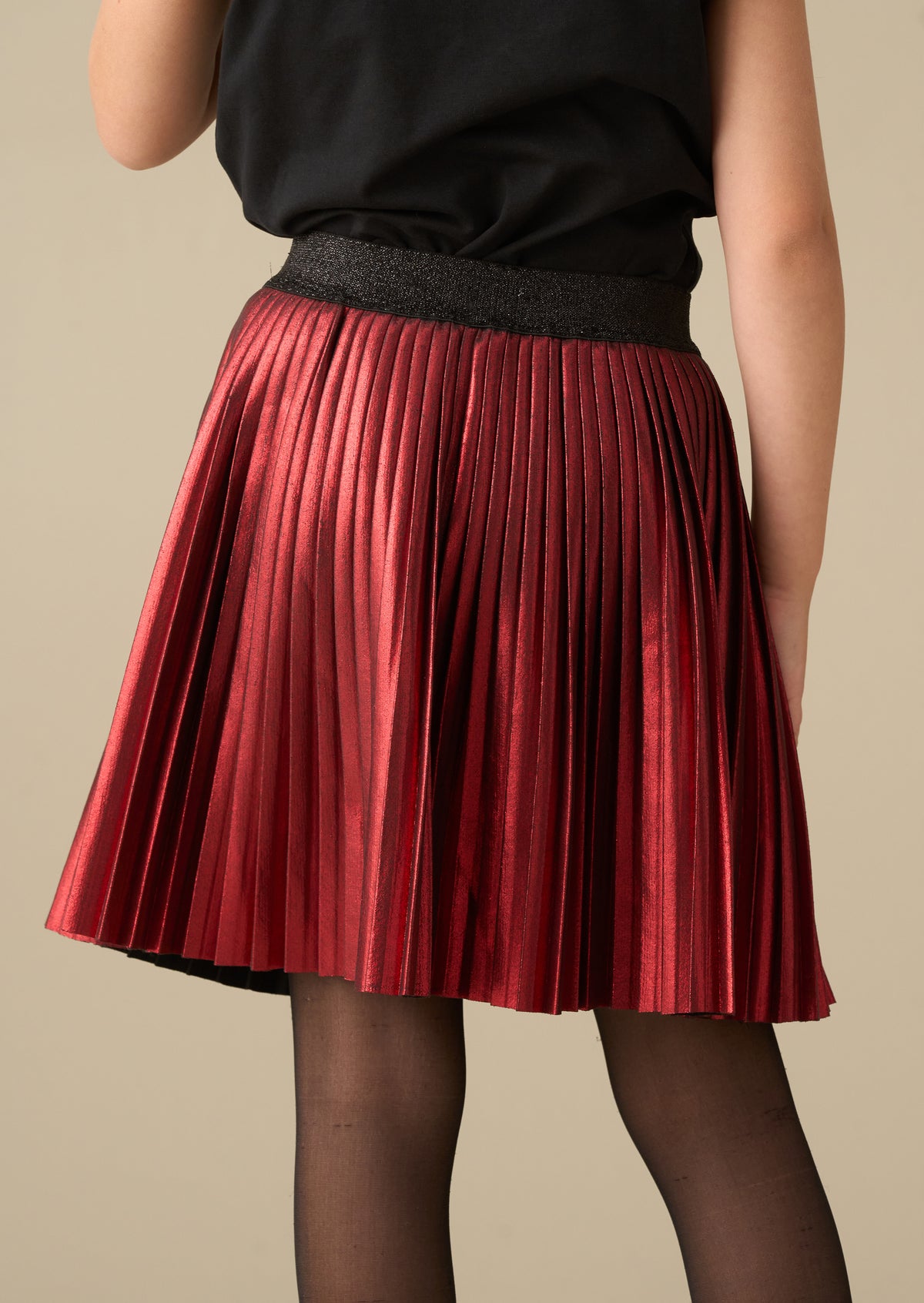 Celia Metallic Pleated Skirt