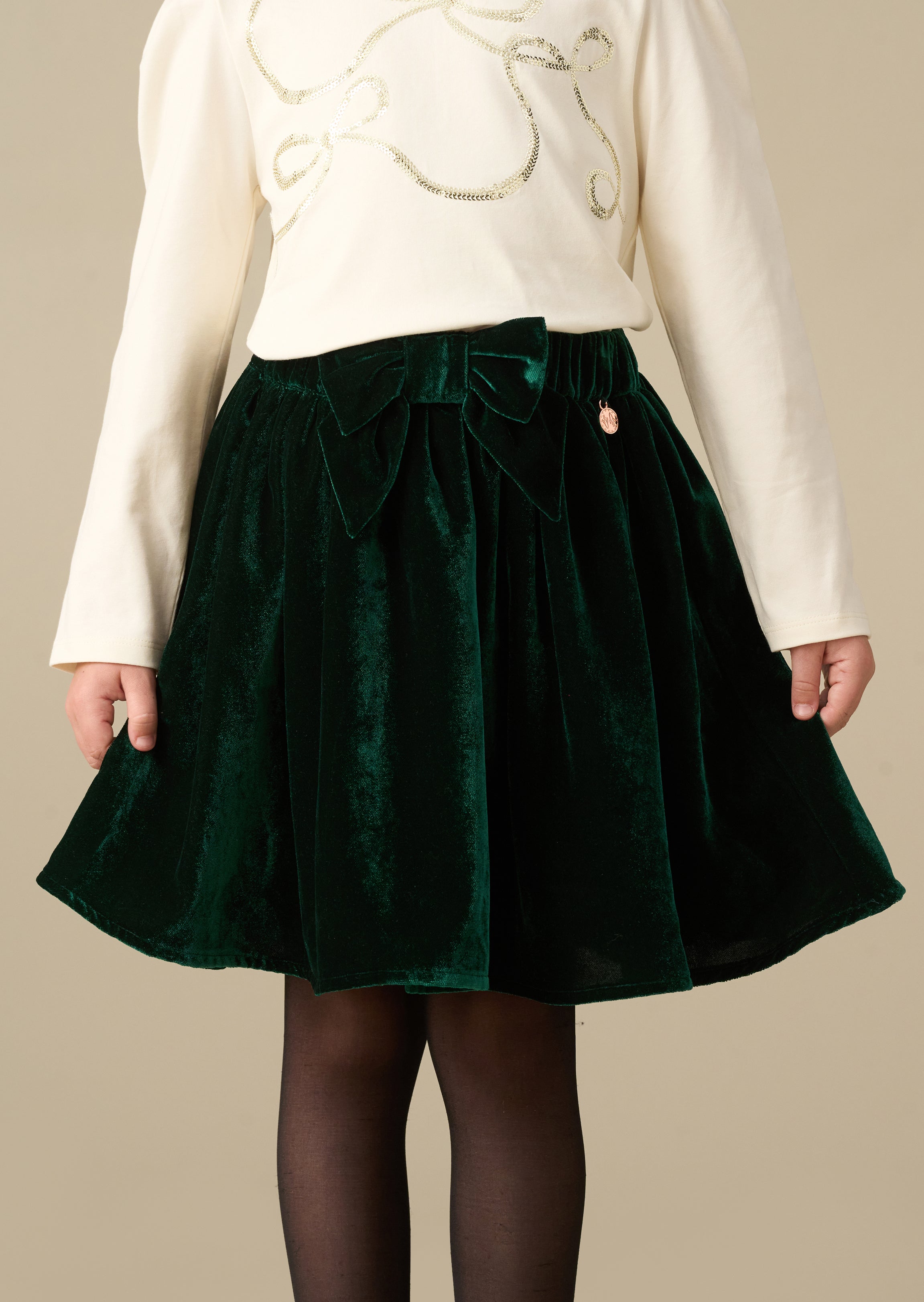 Chloe Velvet Bow Skirt